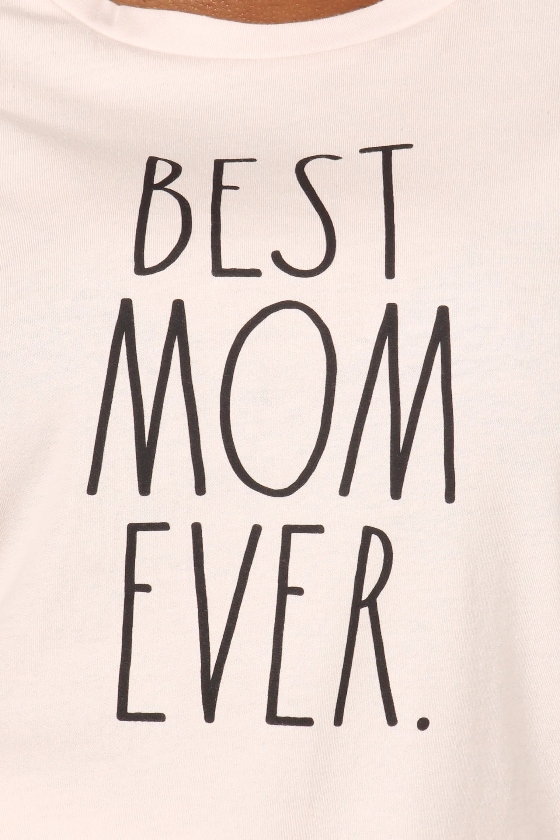 Women's "BEST MOM EVER" Short Sleeve Shirttail Hem T-Shirt sold by Rae Dunn product image thumbnail 4