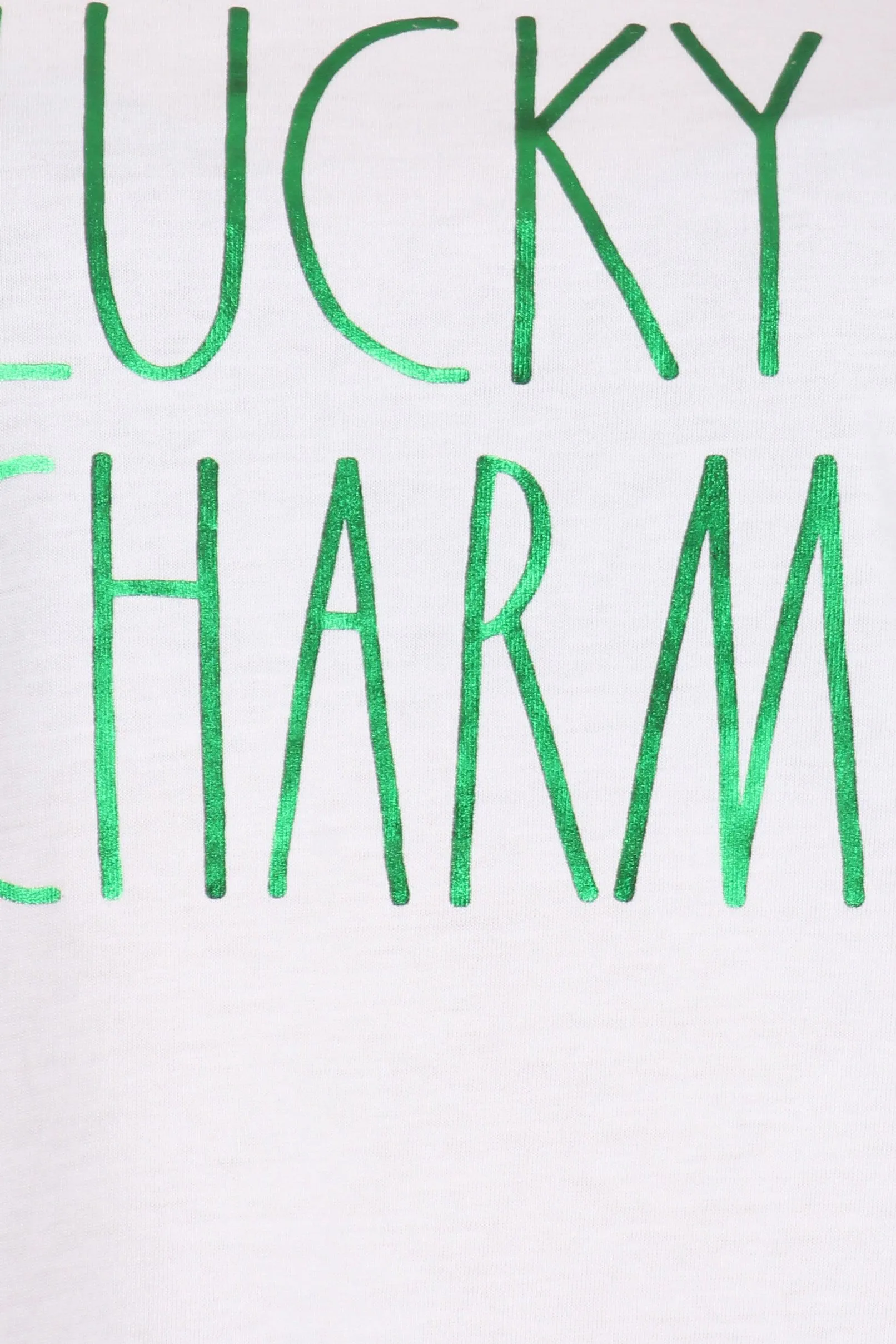 Women's "LUCKY CHARM" Short Sleeve Icon T-Shirt sold by Rae Dunn product image thumbnail 5