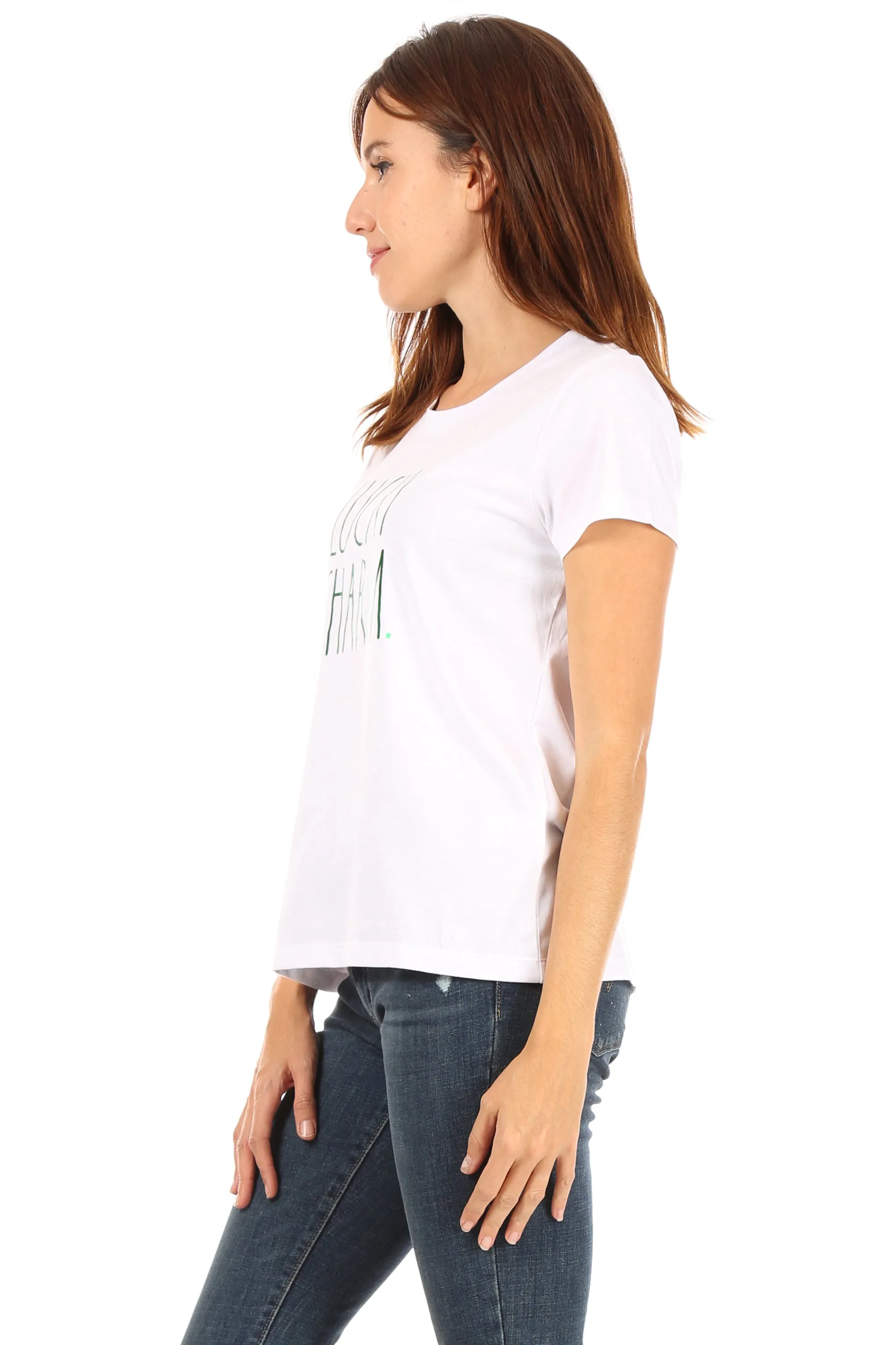 Women's "LUCKY CHARM" Short Sleeve Icon T-Shirt sold by Rae Dunn product image thumbnail 2