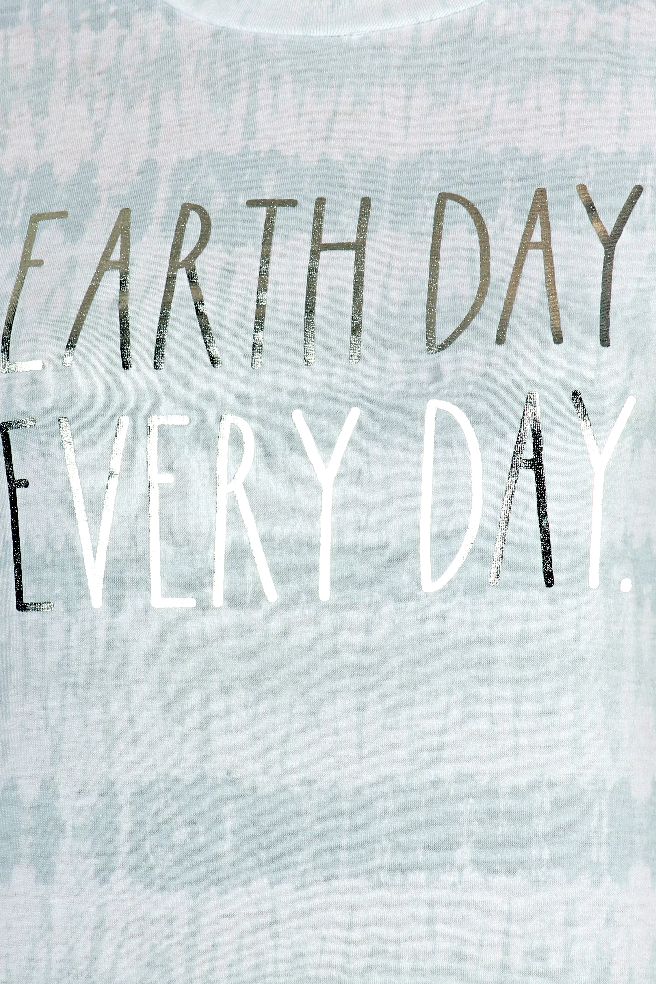 Women's "EARTH DAY EVERY DAY" Short Sleeve Shirttail Hem T-Shirt sold by Rae Dunn product image thumbnail 4