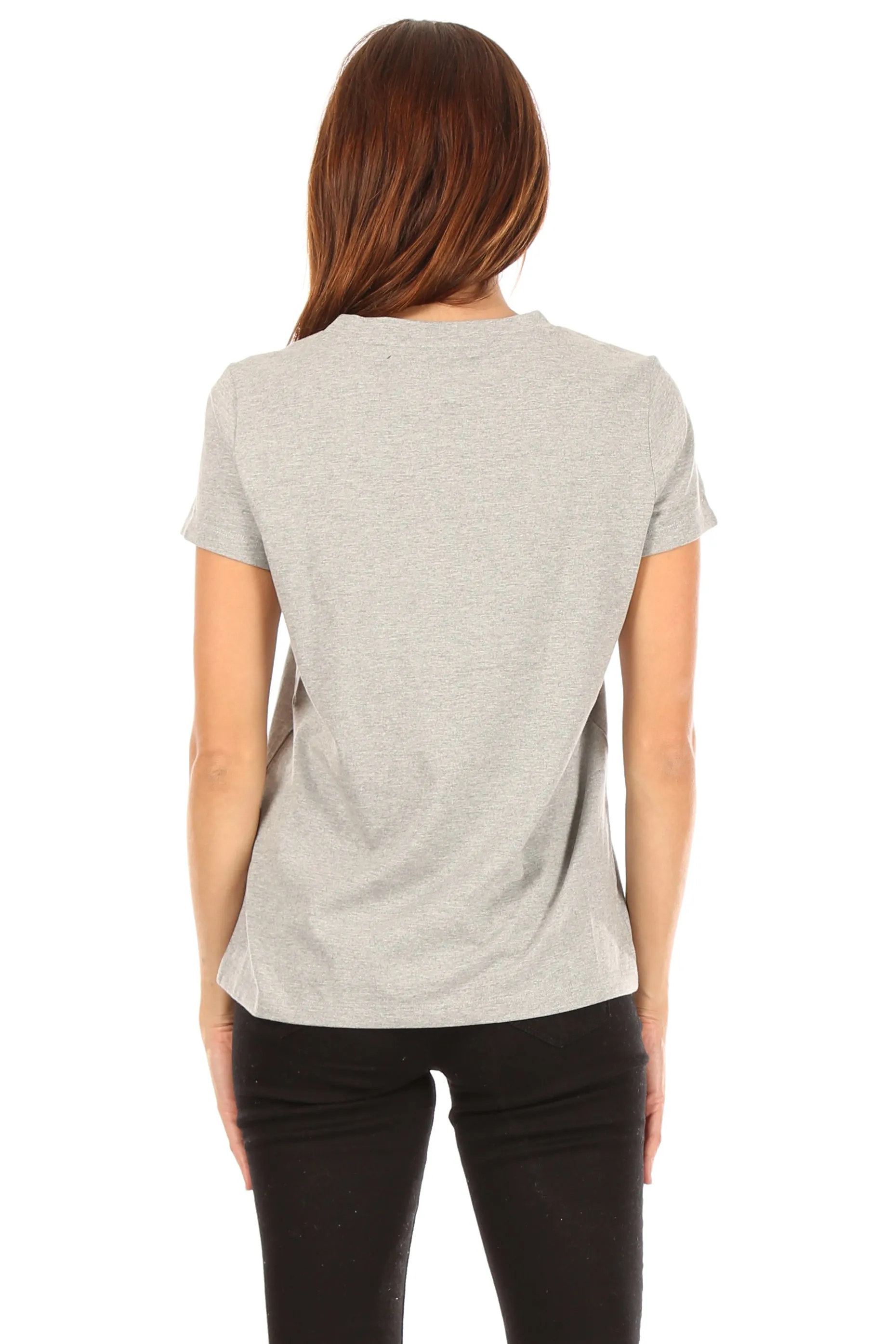 RAE DUNN Women's Short Sleeve Icon T-Shirt, Light Gray "GIRL BOSS", S sold by Rae Dunn product image thumbnail 3
