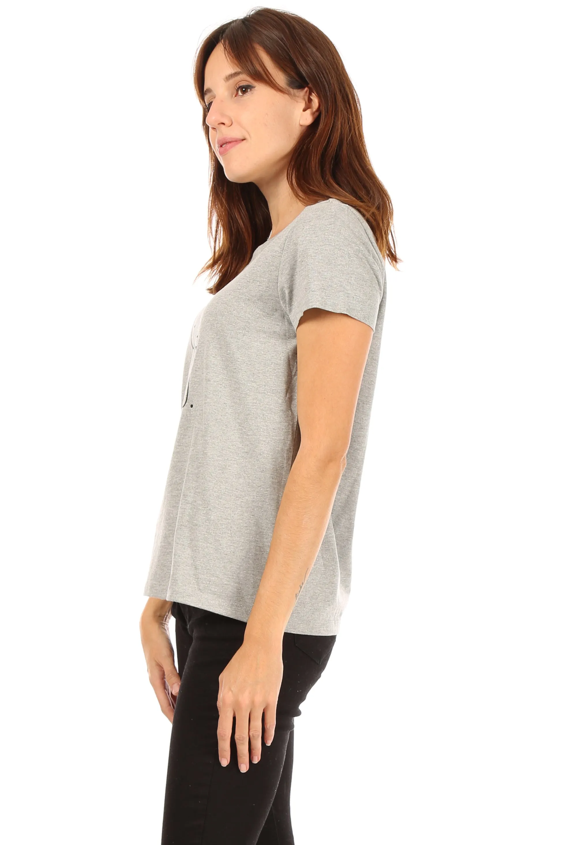 RAE DUNN Women's Short Sleeve Icon T-Shirt, Light Gray "GIRL BOSS", S sold by Rae Dunn product image thumbnail 2