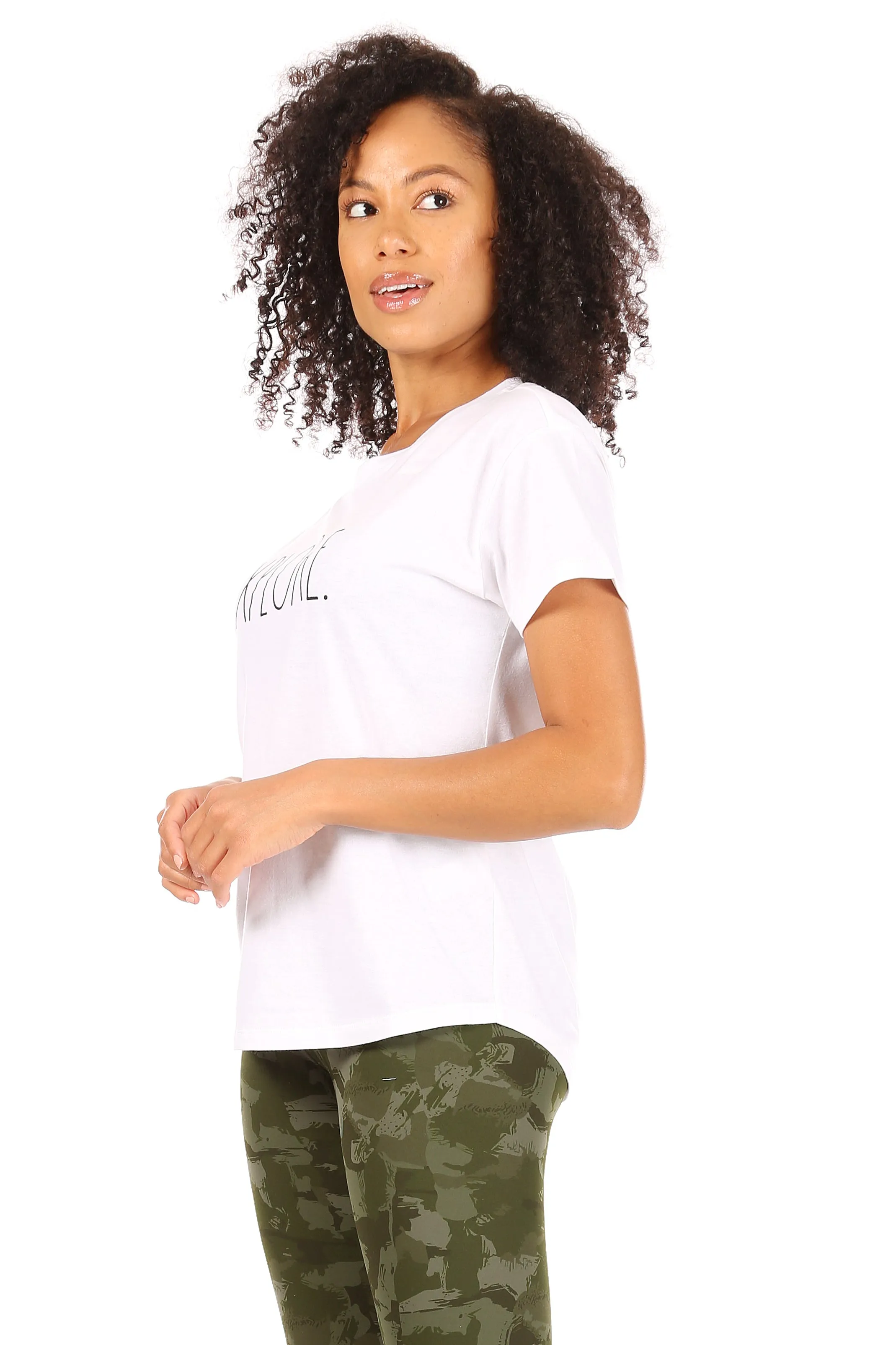 Women's "EXPLORE" Short Sleeve Shirttail Hem T-Shirt sold by Rae Dunn product image thumbnail 2