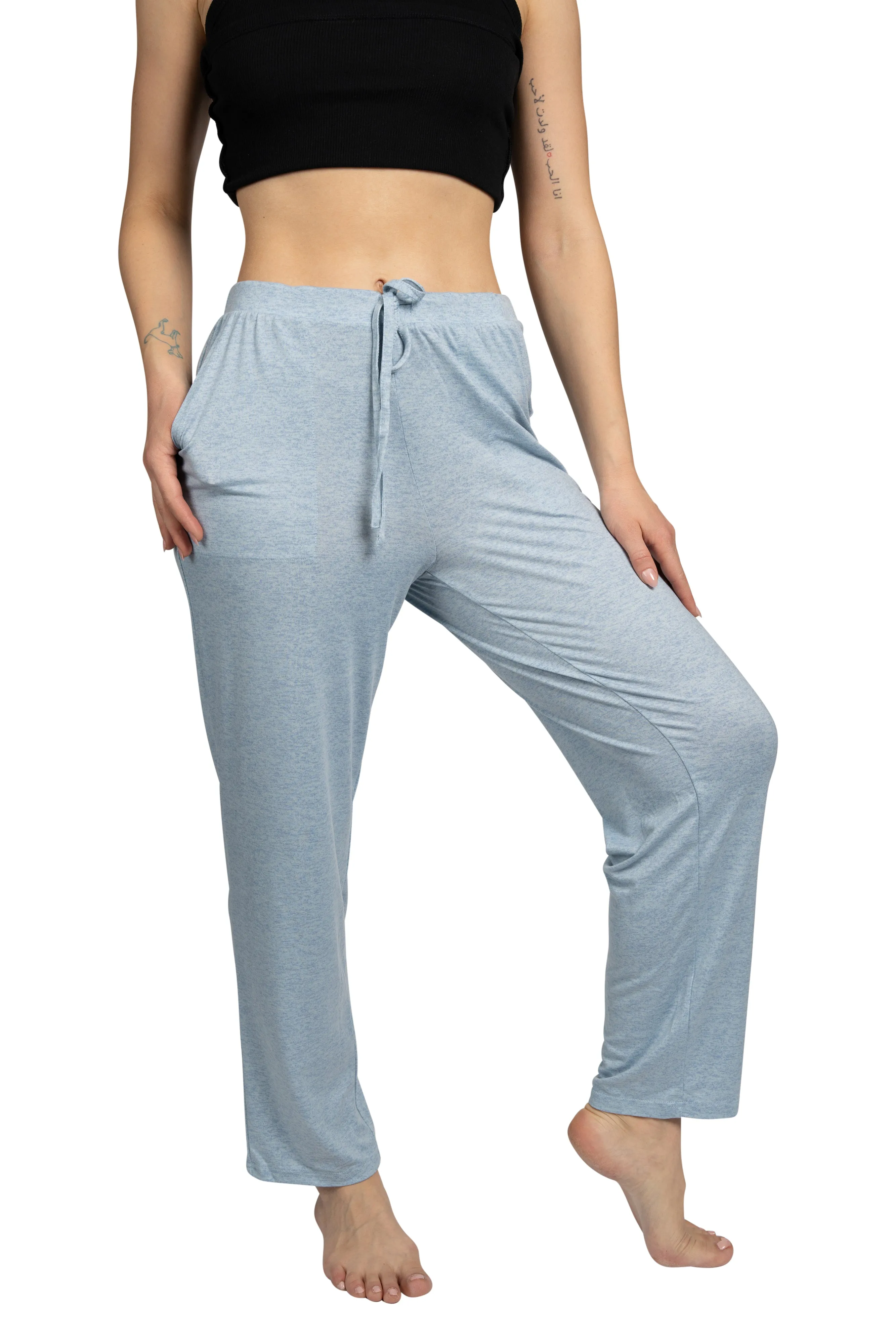 Women's "COMFY" Tapered Leg Drawstring Pajama Pants with Pockets and Graphic Text sold by Rae Dunn product image thumbnail 2