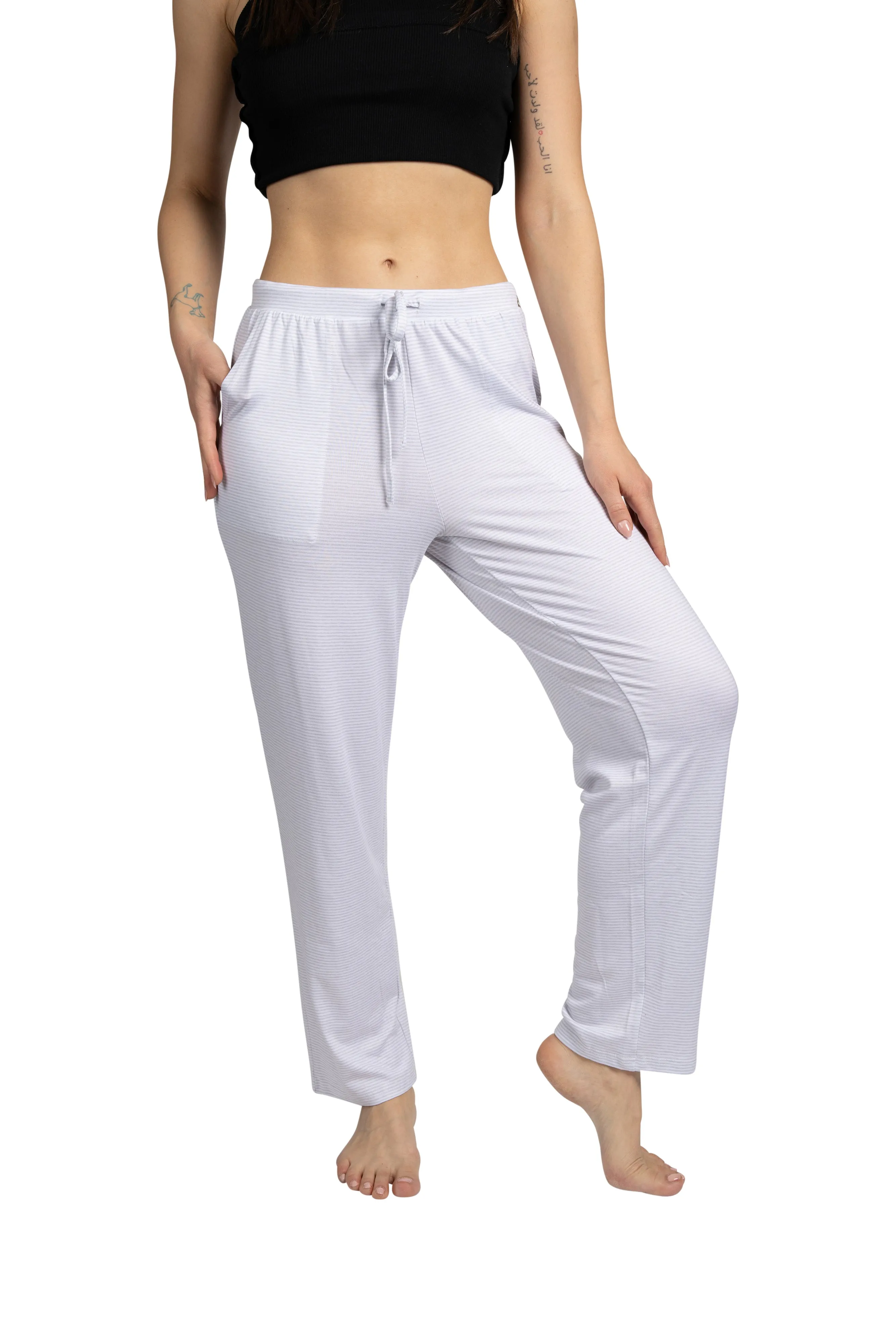 Women's "SLEEP" Tapered Leg Drawstring Pajama Pants with Pockets and Graphic Text sold by Rae Dunn product image thumbnail 2