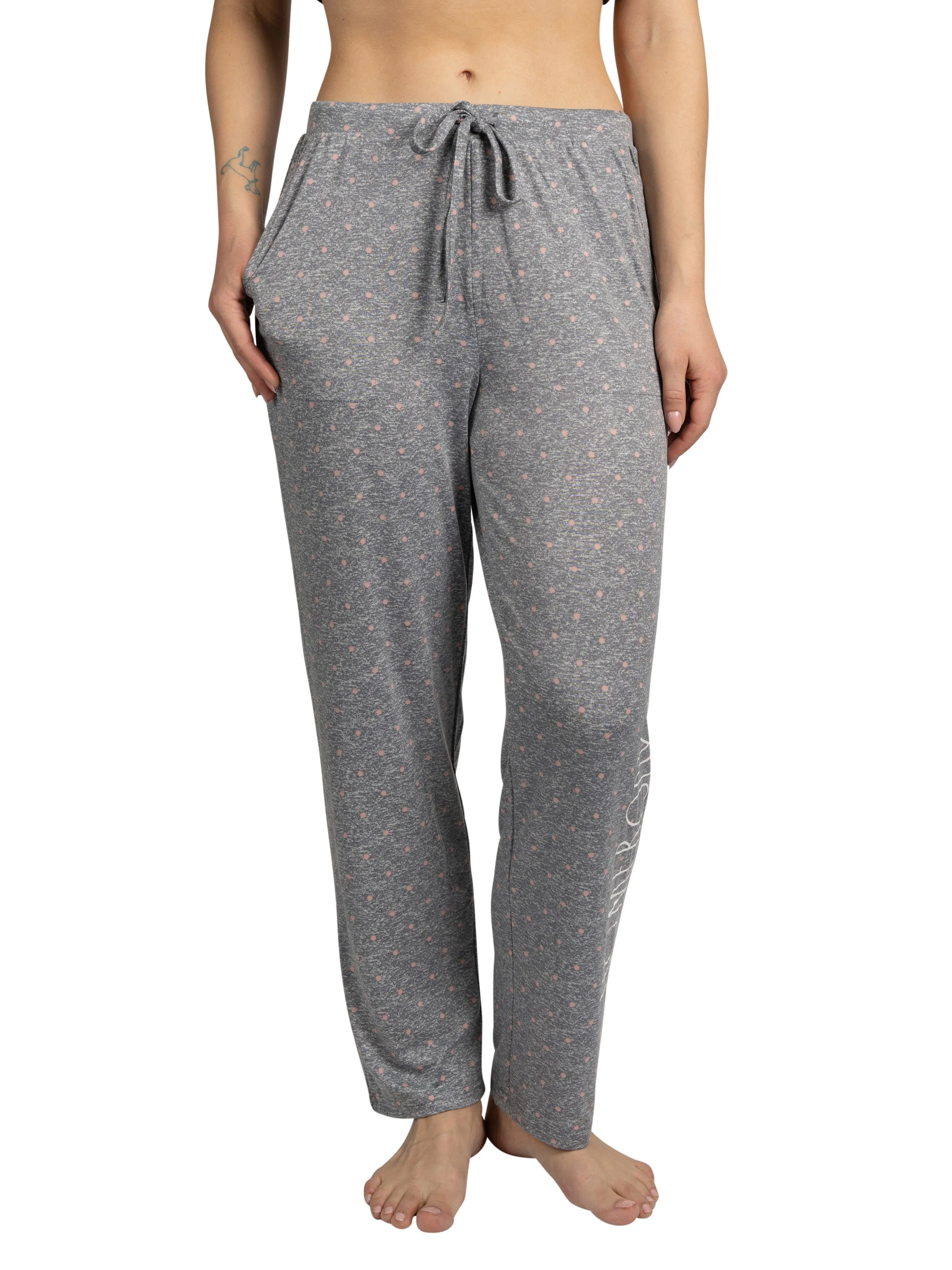 Women's "HOMEBODY" Tapered Leg Drawstring Pajama Pants with Pockets and Graphic Text sold by Rae Dunn