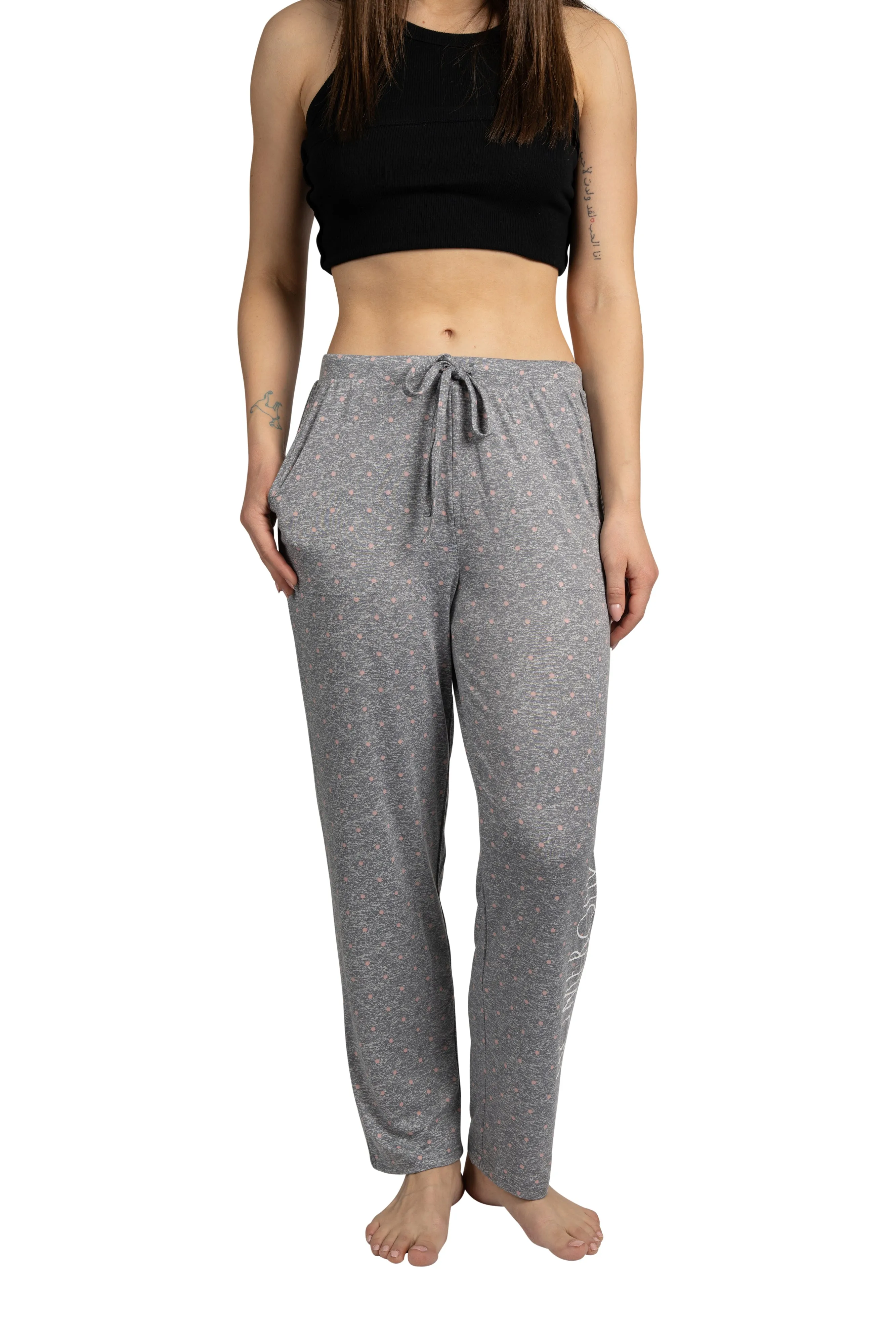 Women's "HOMEBODY" Tapered Leg Drawstring Pajama Pants with Pockets and Graphic Text sold by Rae Dunn product image thumbnail 5