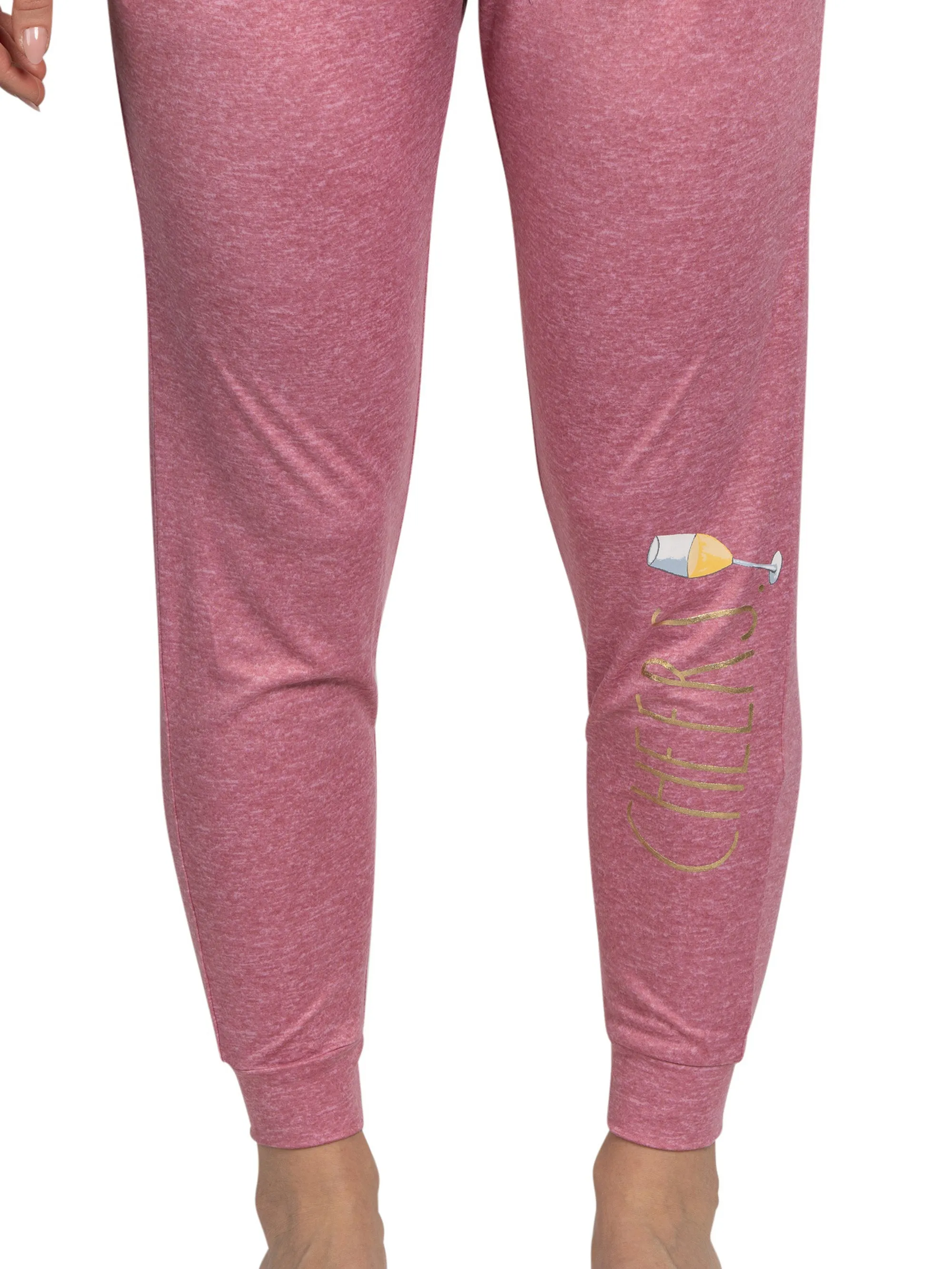 Women's "CHEERS" Jogger Pajama Pants with Pockets and Drawstring sold by Rae Dunn product image thumbnail 2