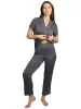 Women's "HELLO" 2-Piece Short Sleeve Notch Collar Top and Pants Pajama Set sold by Rae Dunn