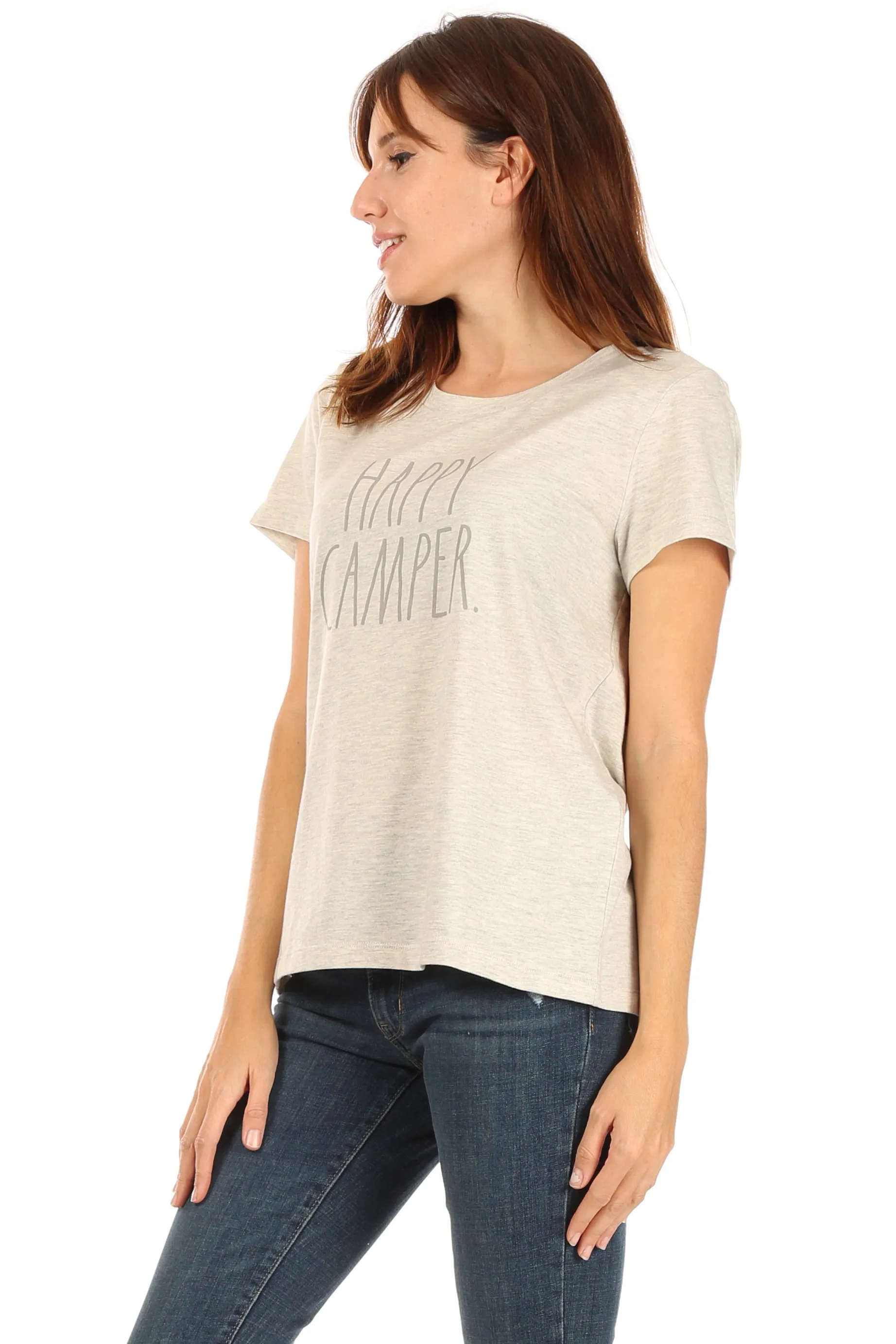 Women's "HAPPY CAMPER" Short Sleeve Icon T-Shirt sold by Rae Dunn product image thumbnail 2