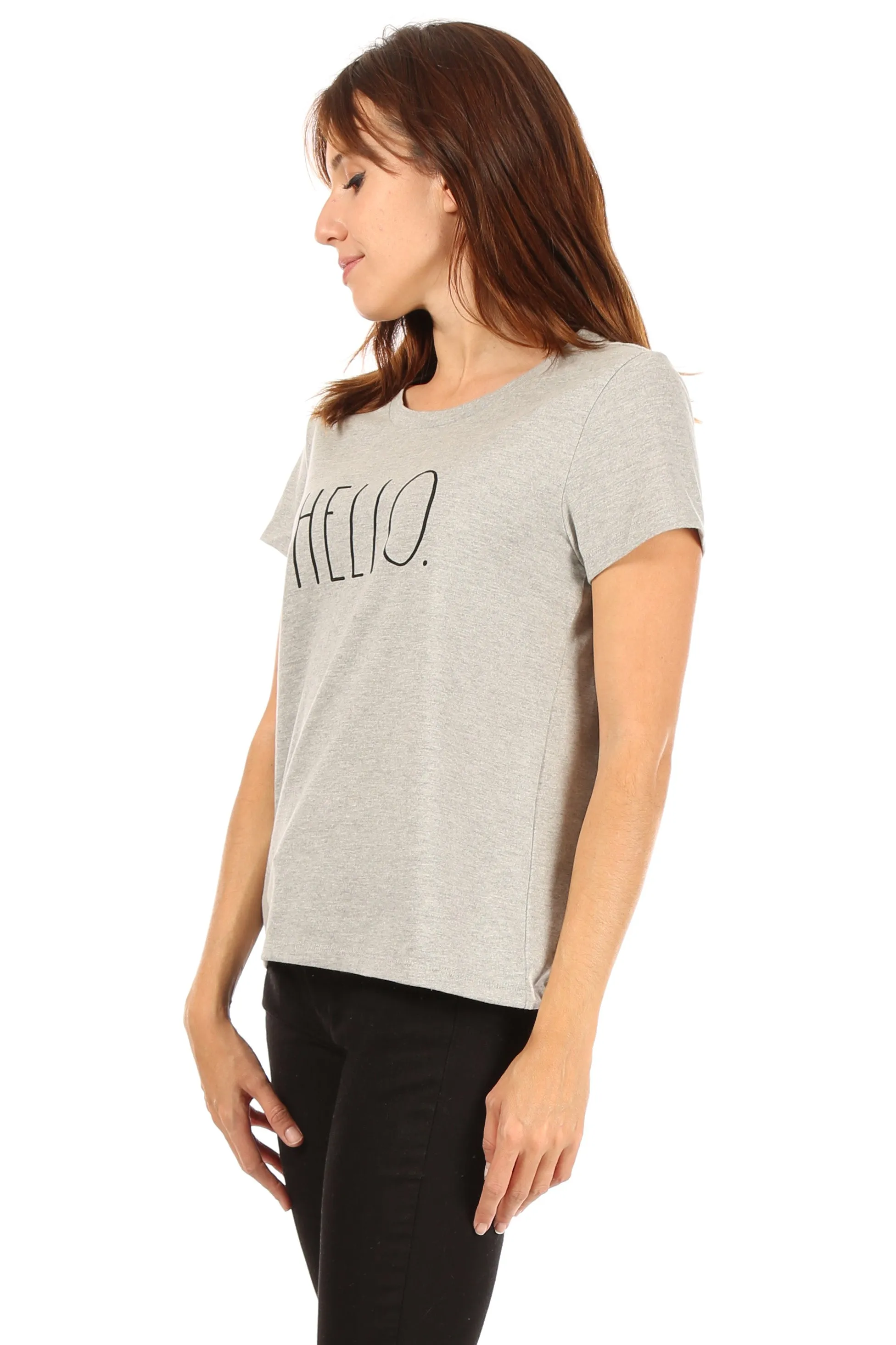 Women's "HELLO" Short Sleeve Icon T-Shirt sold by Rae Dunn product image thumbnail 2