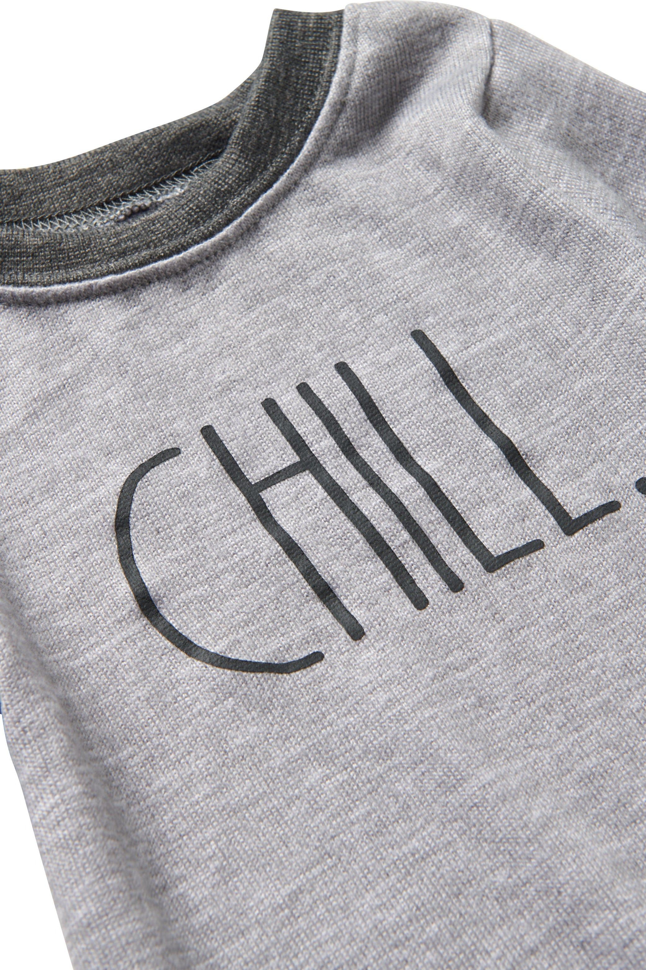 Boy's "CHILL" Long Sleeve Top and Elastic Waistband Joggers Pajama Set sold by Rae Dunn product image thumbnail 4