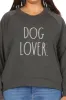 Women's "DOG LOVER" Plus Size Studio Raglan Pullover Sweatshirt sold by Rae Dunn