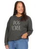 Women's "DOG LOVER" Plus Size Studio Raglan Pullover Sweatshirt sold by Rae Dunn