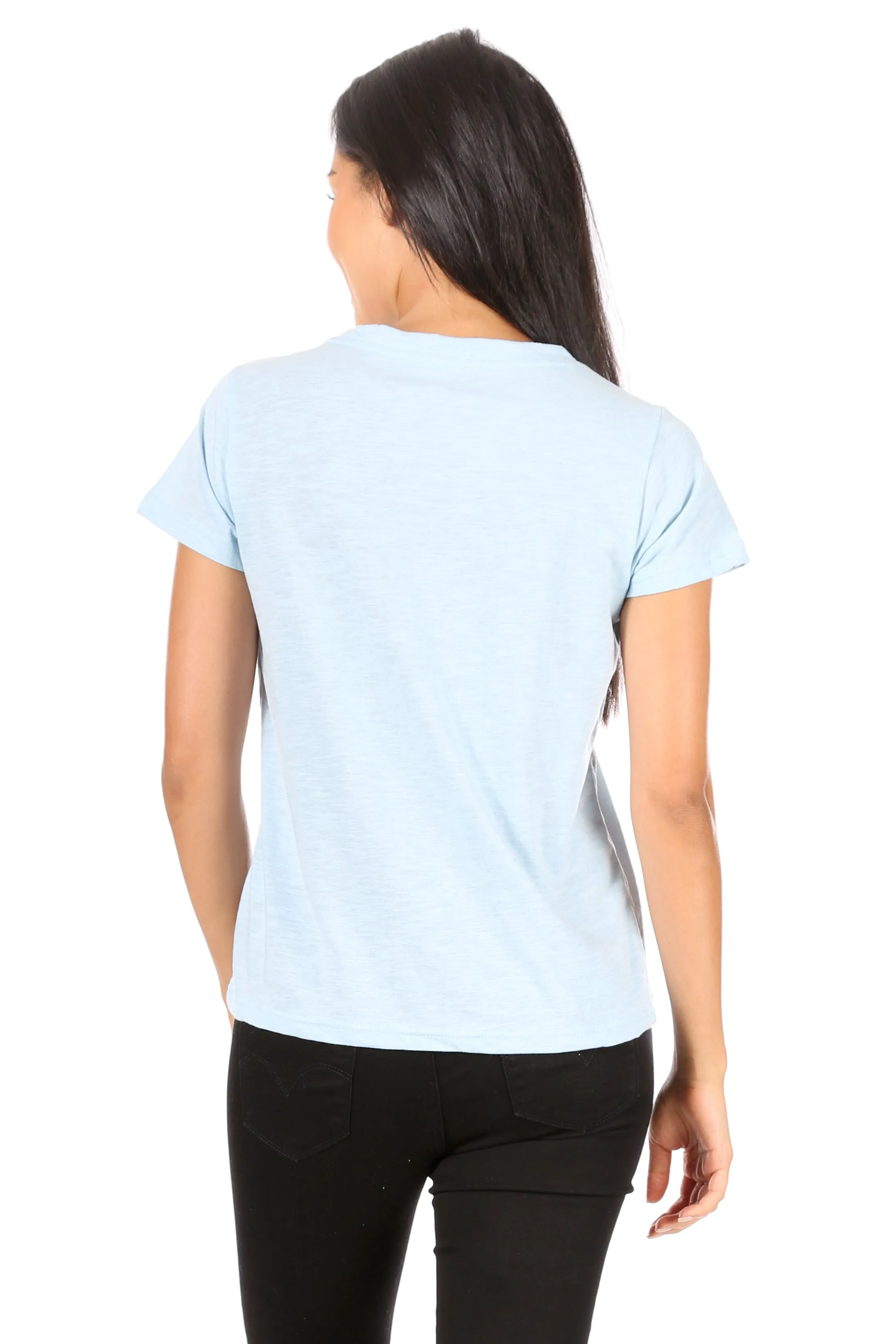 RAE DUNN Women's Short Sleeve Classic Slub T-Shirt Short Sleeve Tee sold by Rae Dunn product image thumbnail 3