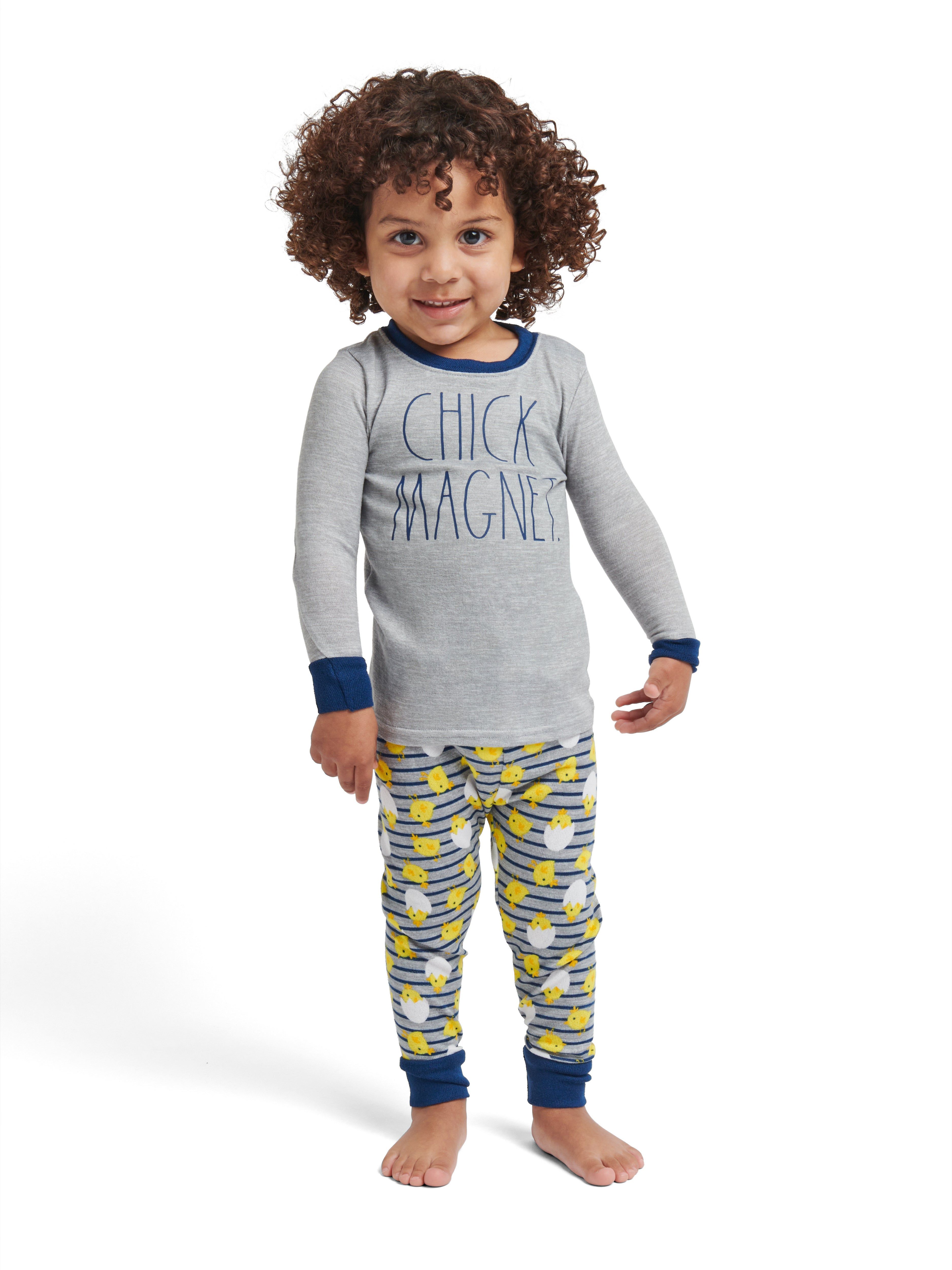 Boys' "CHICK MAGNET" Long Sleeve Top and Elastic Waistband Joggers Pajama Set sold by Rae Dunn product image thumbnail 4