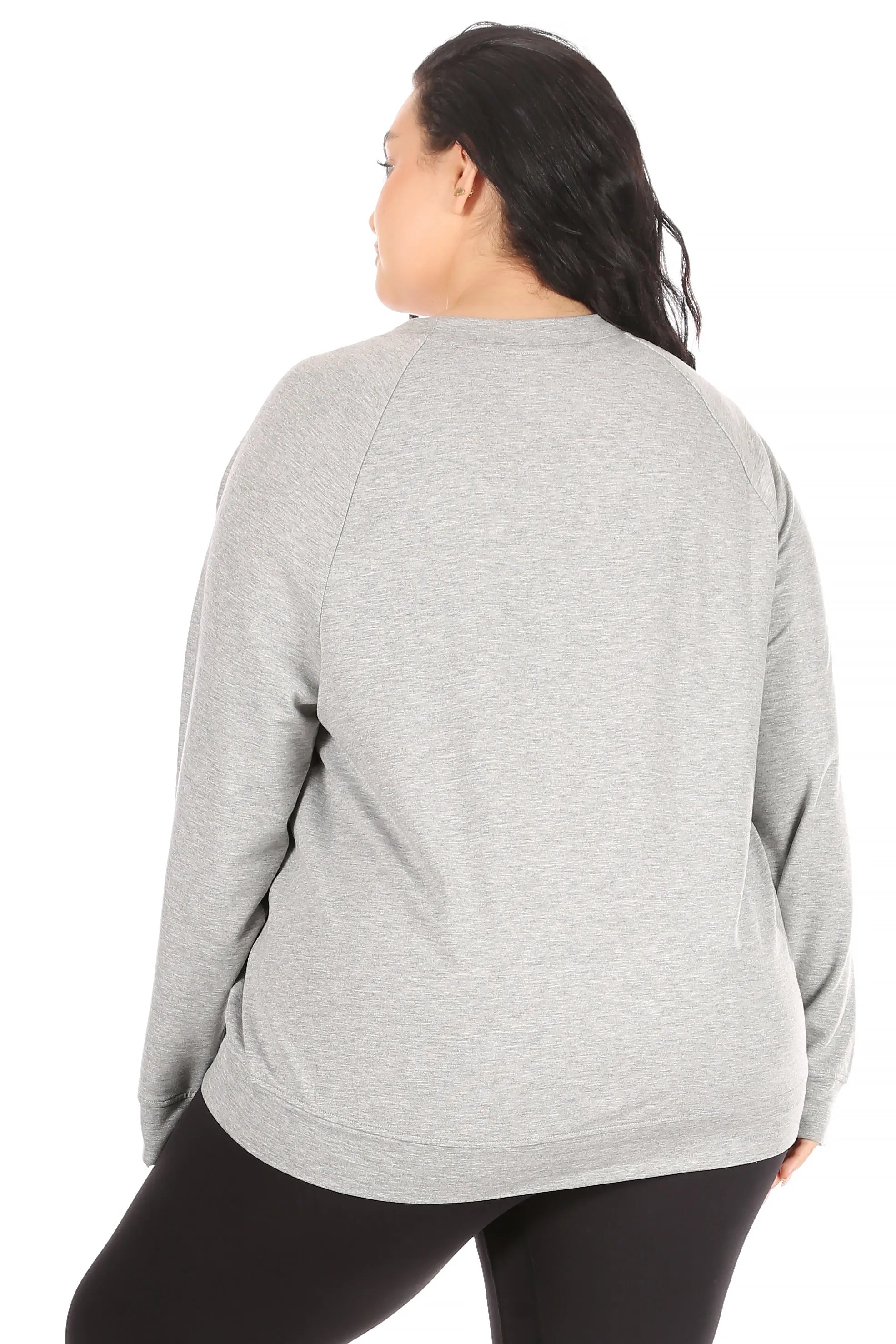 Women's "TAKE IT EASY" Plus Size Studio Raglan Sweatshirt sold by Rae Dunn product image thumbnail 3