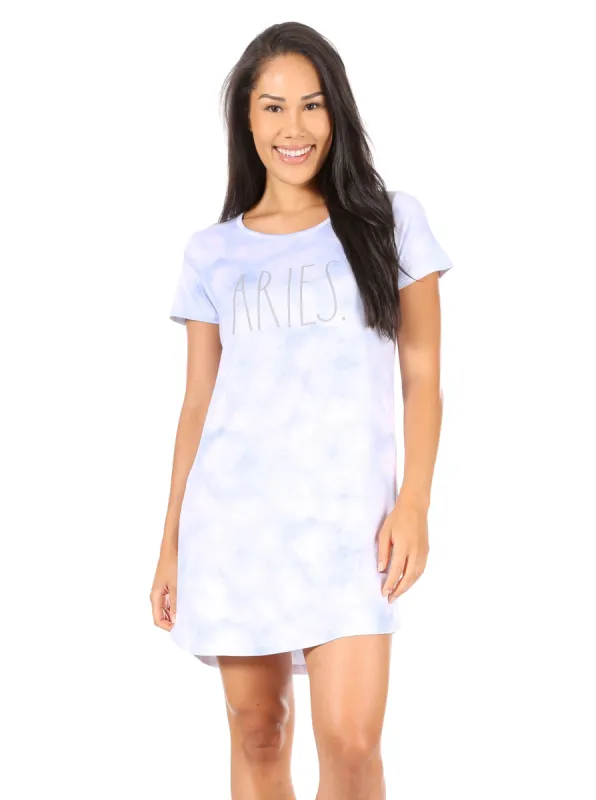Women's "ARIES" Short Sleeve Nightshirt sold by Rae Dunn