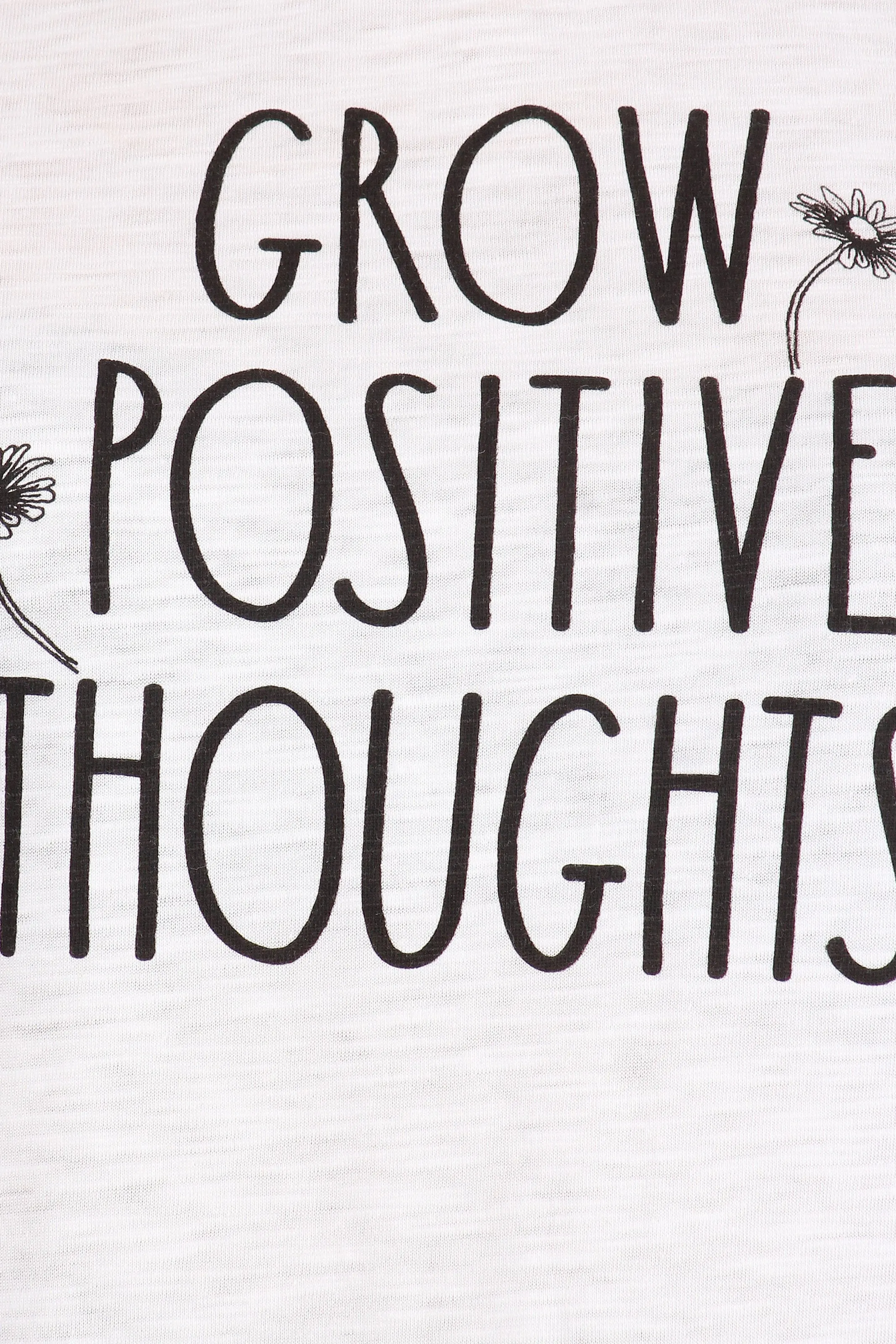Women's "GROW POSITIVE THOUGHTS" Short Sleeve Classic Slub T-Shirt sold by Rae Dunn product image thumbnail 4
