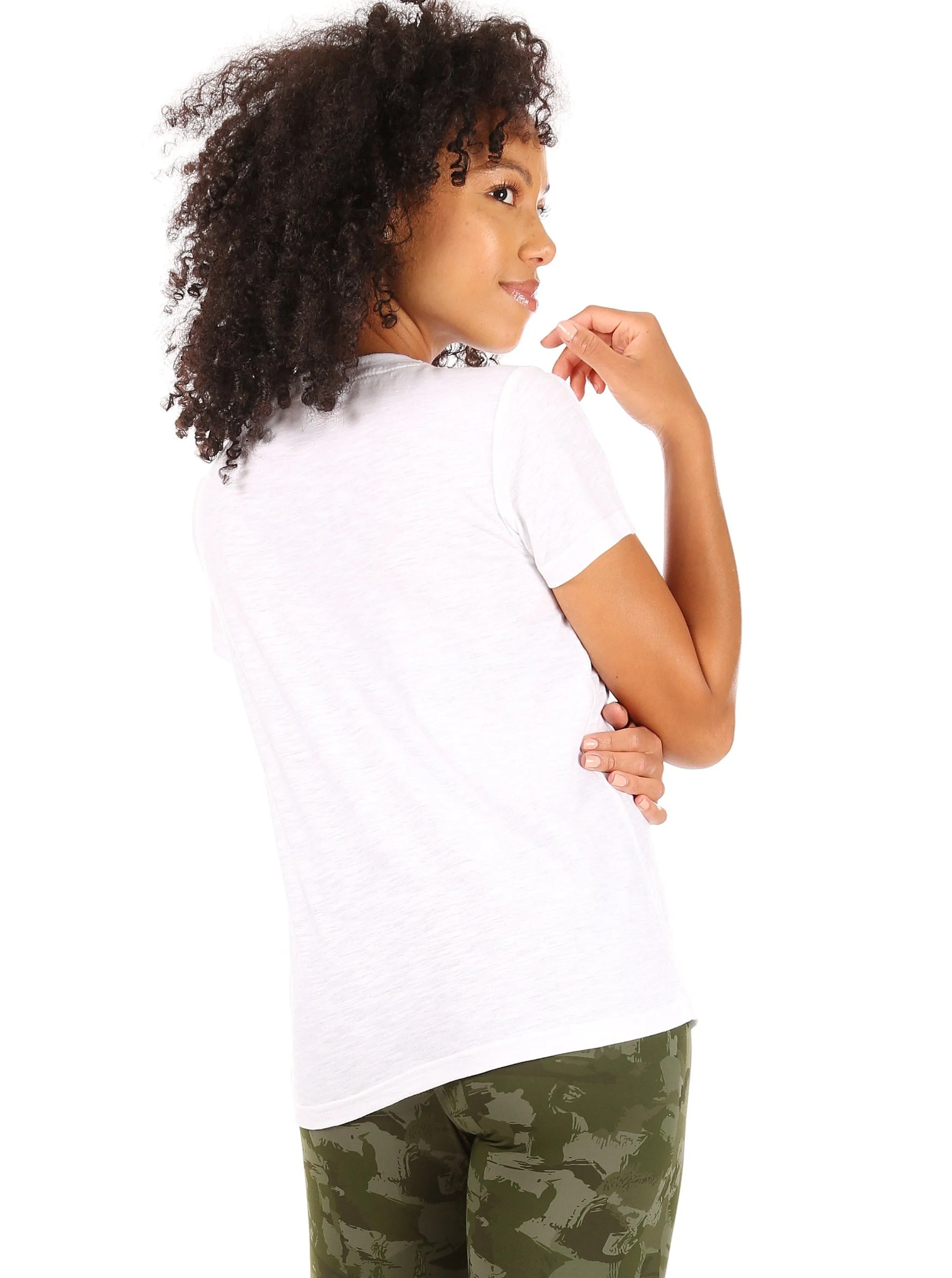 Women's "GROW POSITIVE THOUGHTS" Short Sleeve Classic Slub T-Shirt sold by Rae Dunn product image thumbnail 2