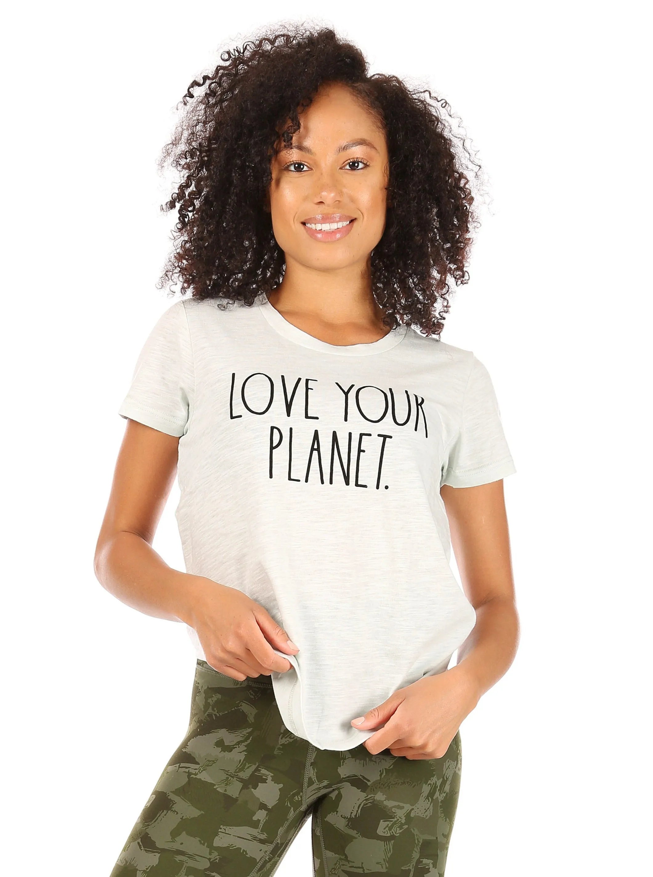 Women's "LOVE YOUR PLANET" Short Sleeve Classic Slub T-Shirt sold by Rae Dunn