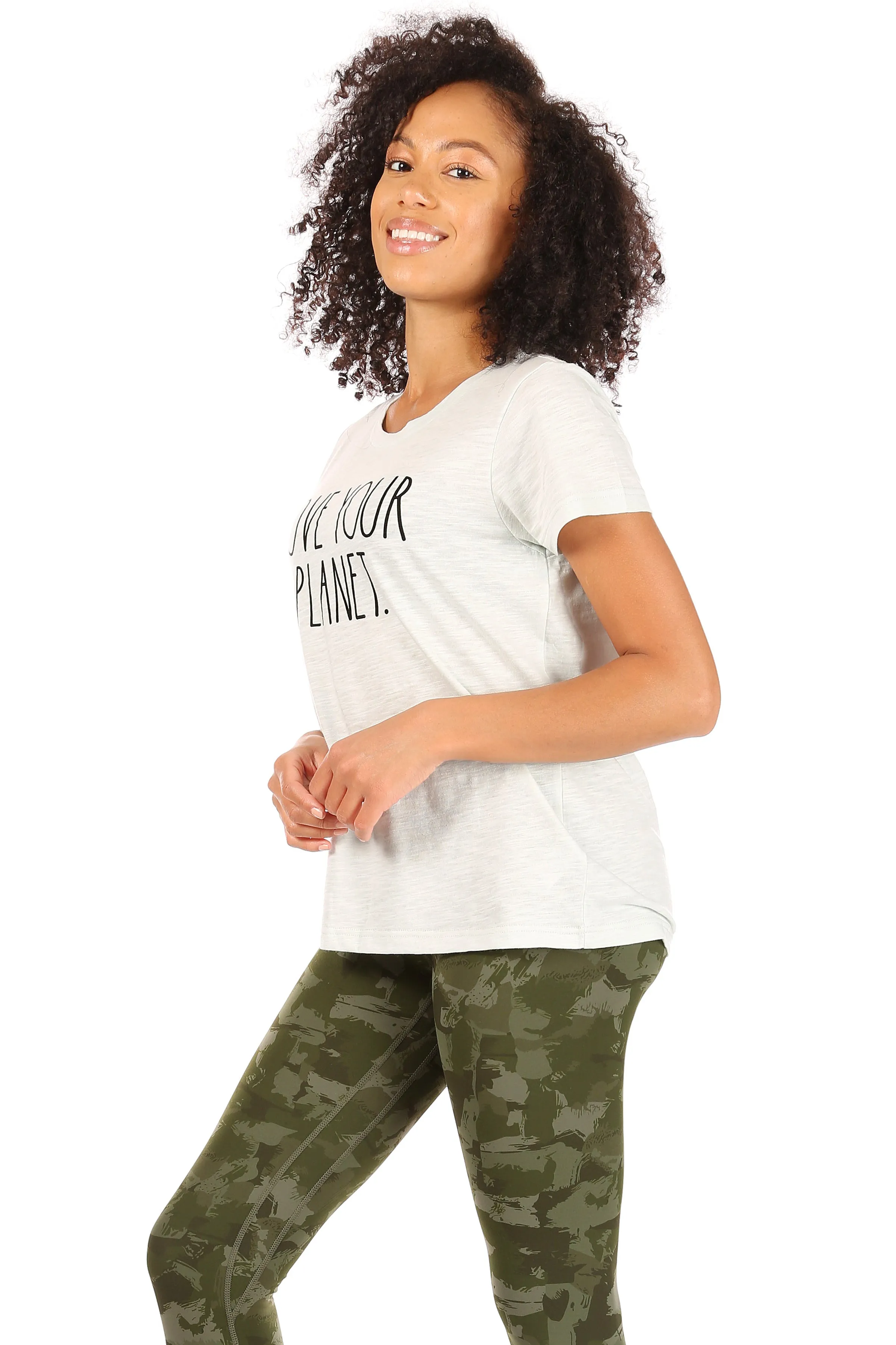 Women's "LOVE YOUR PLANET" Short Sleeve Classic Slub T-Shirt sold by Rae Dunn product image thumbnail 2