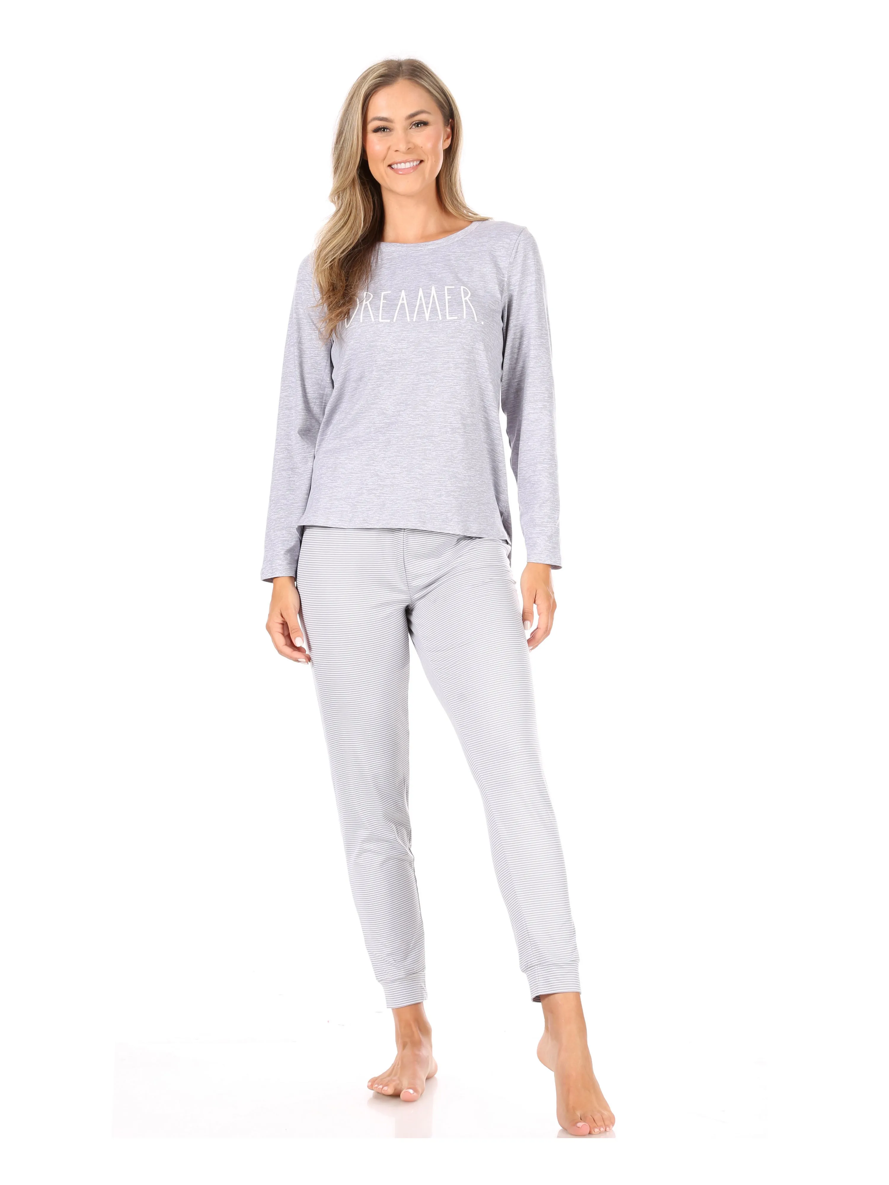 Women's "DREAMER" Long Sleeve Top and Jogger Pajama Set sold by Rae Dunn