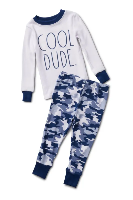 Boys' "COOL DUDE" Long Sleeve Top and Jogger Pajama Set sold by Rae Dunn