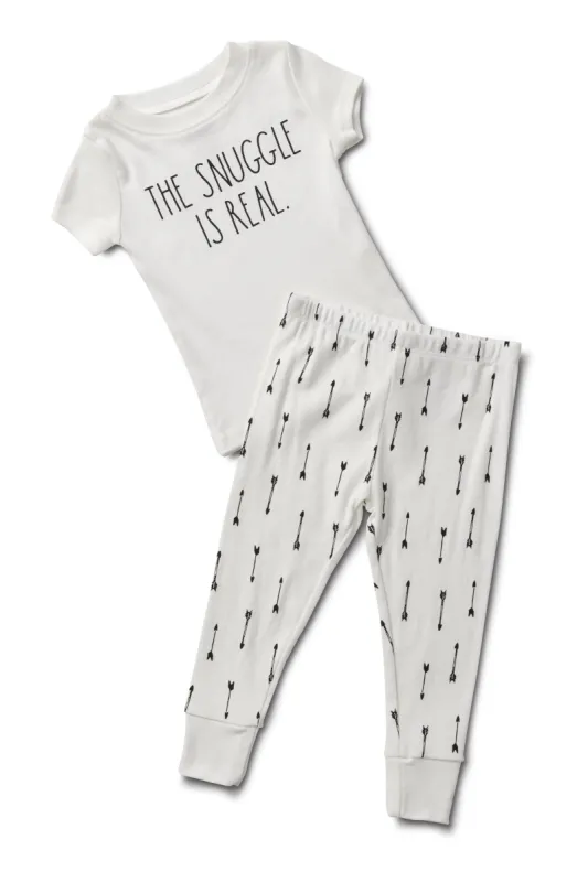 Boy's "THE SNUGGLE IS REAL" Short Sleeve Tee and Joggers Pajama Set sold by Rae Dunn