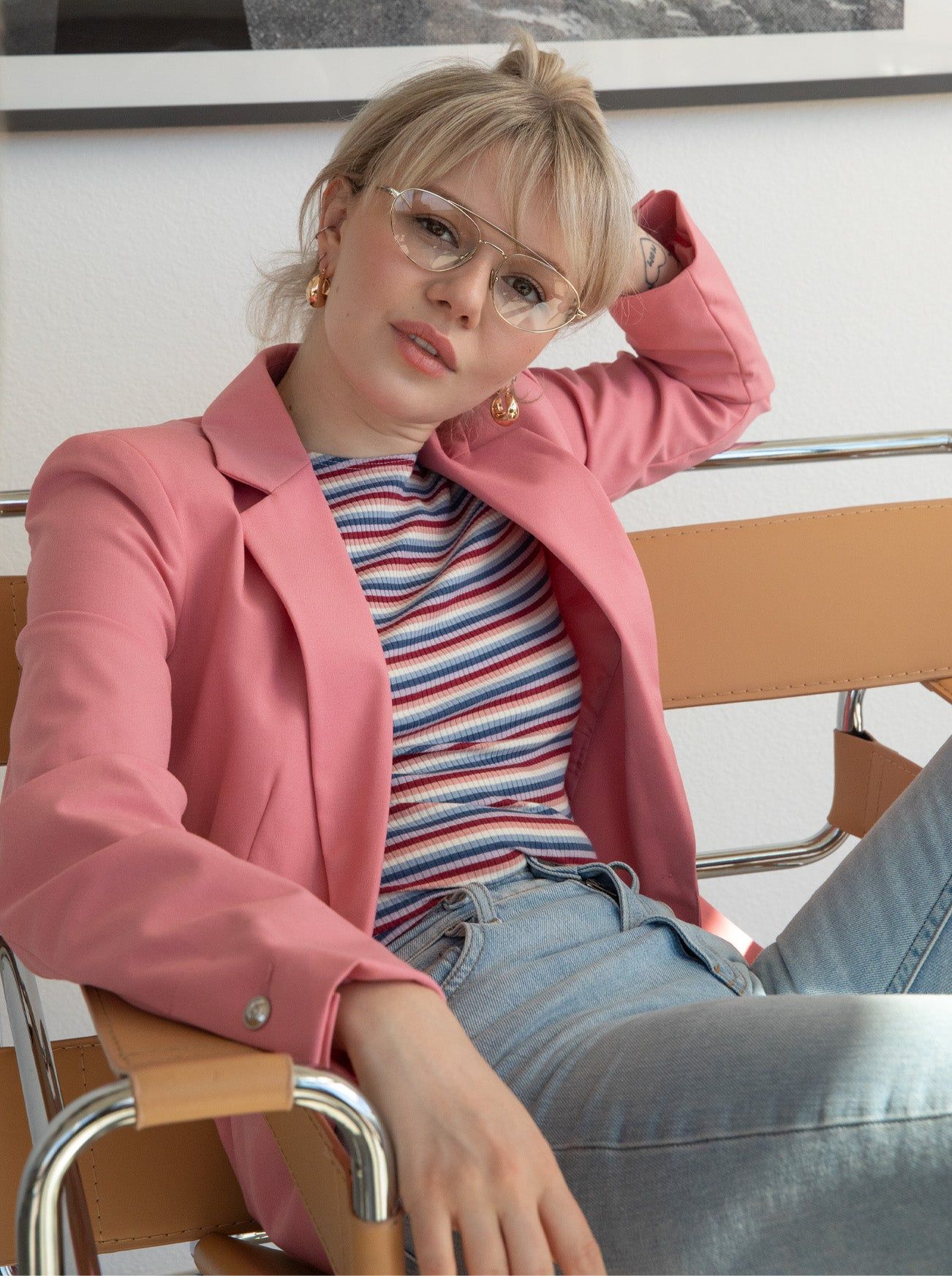 POMELO-Satin Silver + Rose / Clear-54 sold by RAEN product image thumbnail 4