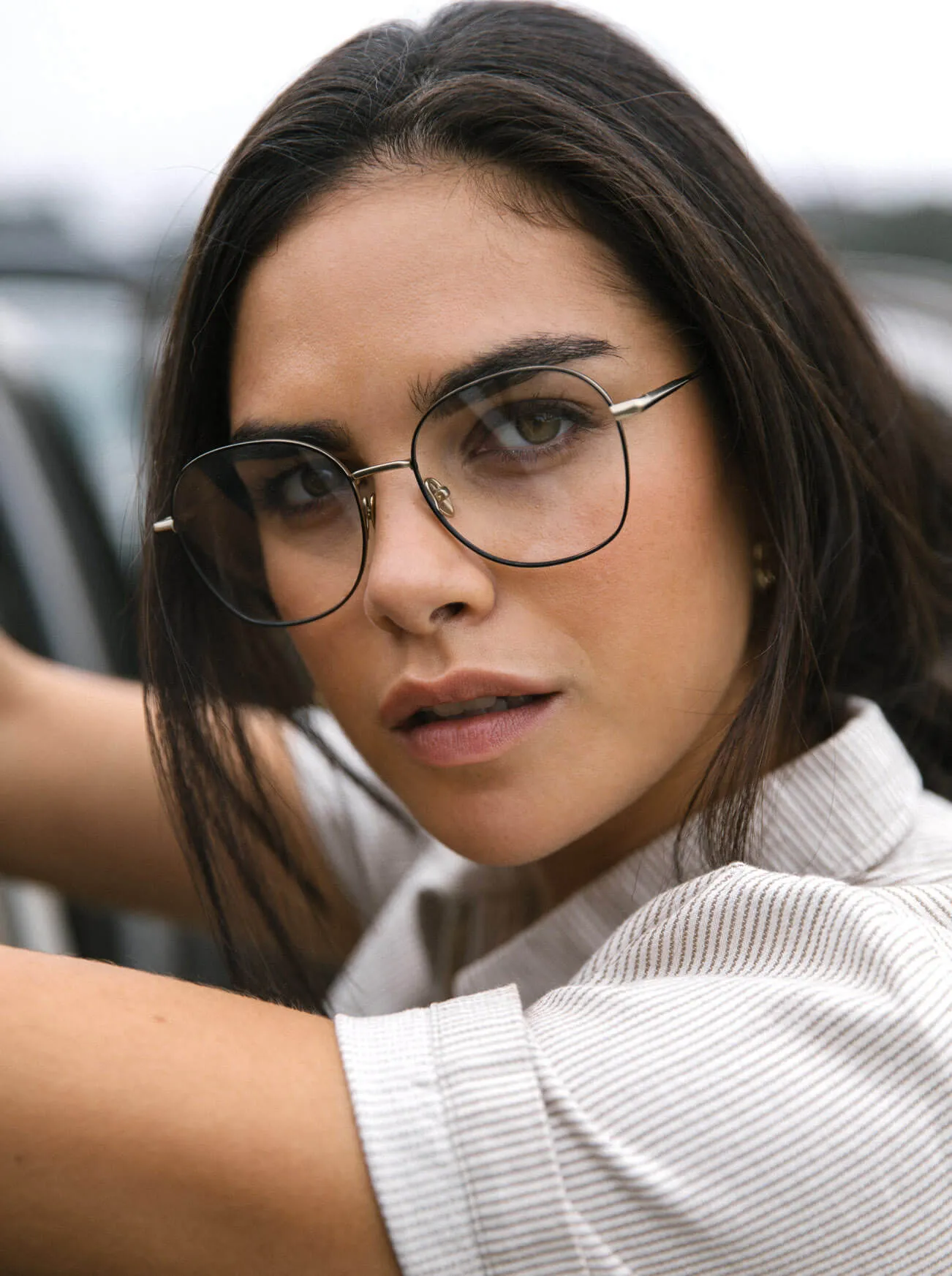 FINNY-Satin Pink Light Gold + Fog / Clear-55 sold by RAEN product image thumbnail 5