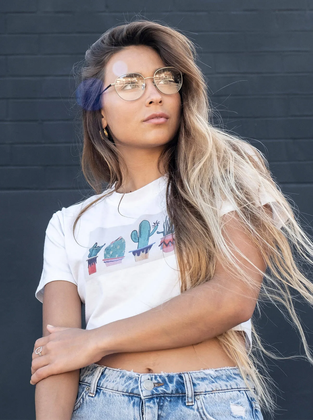 LIDDY-Split Light Gold + Suede / Clear-53 sold by RAEN product image thumbnail 5