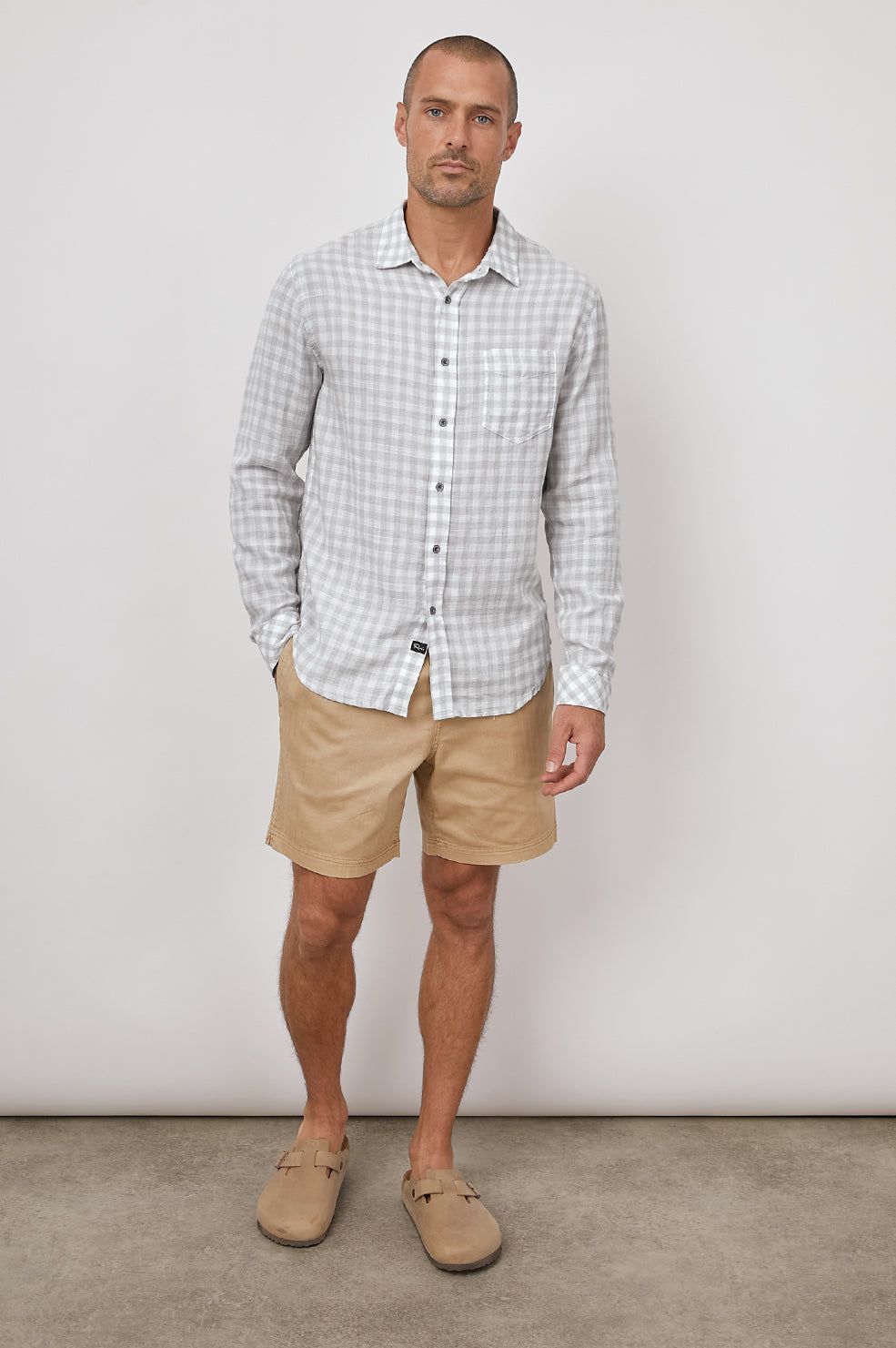 WYATT SHIRT - GREY GINGHAM MELANGE sold by Rails product image thumbnail 3