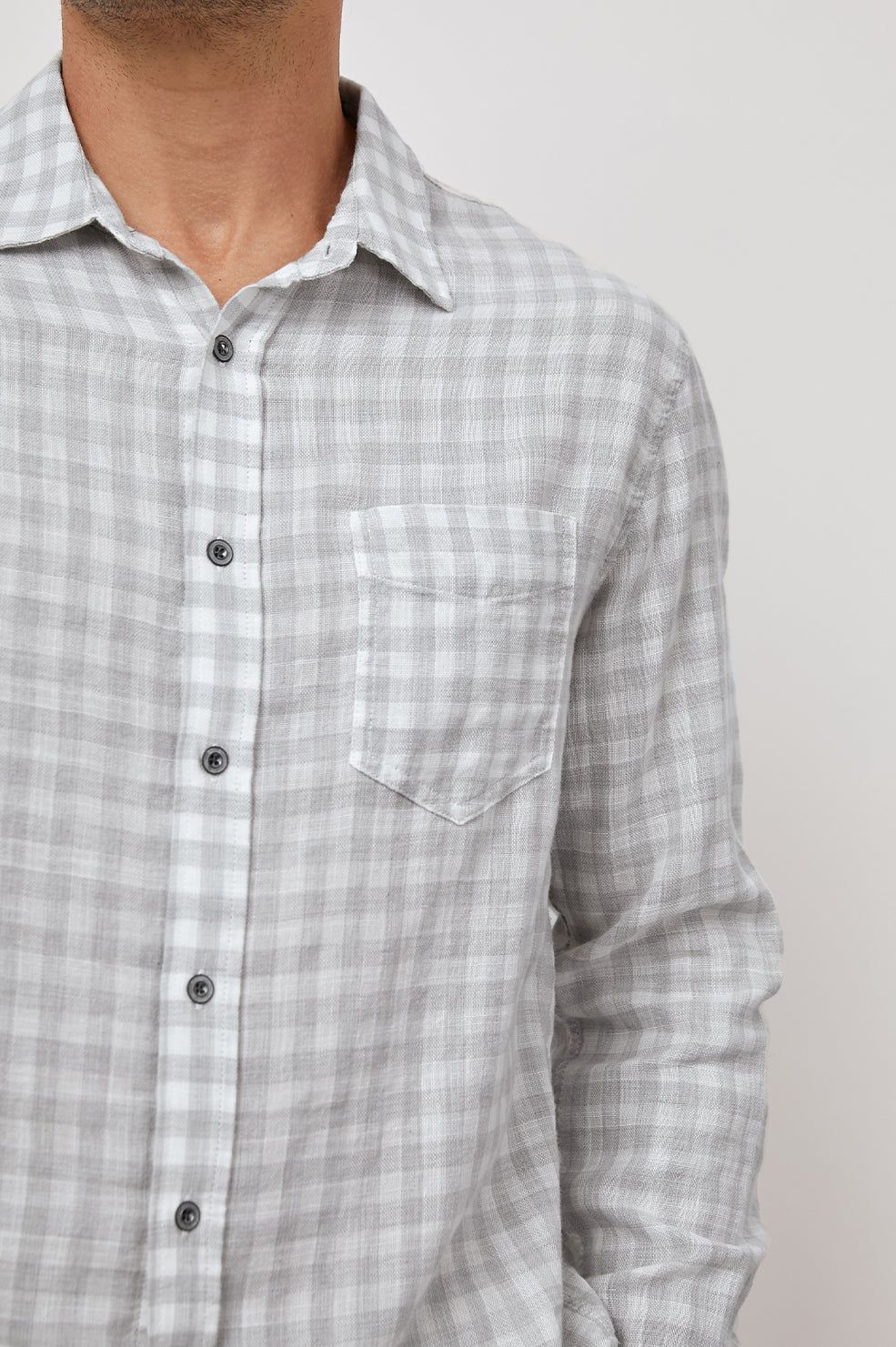 WYATT SHIRT - GREY GINGHAM MELANGE sold by Rails product image thumbnail 2