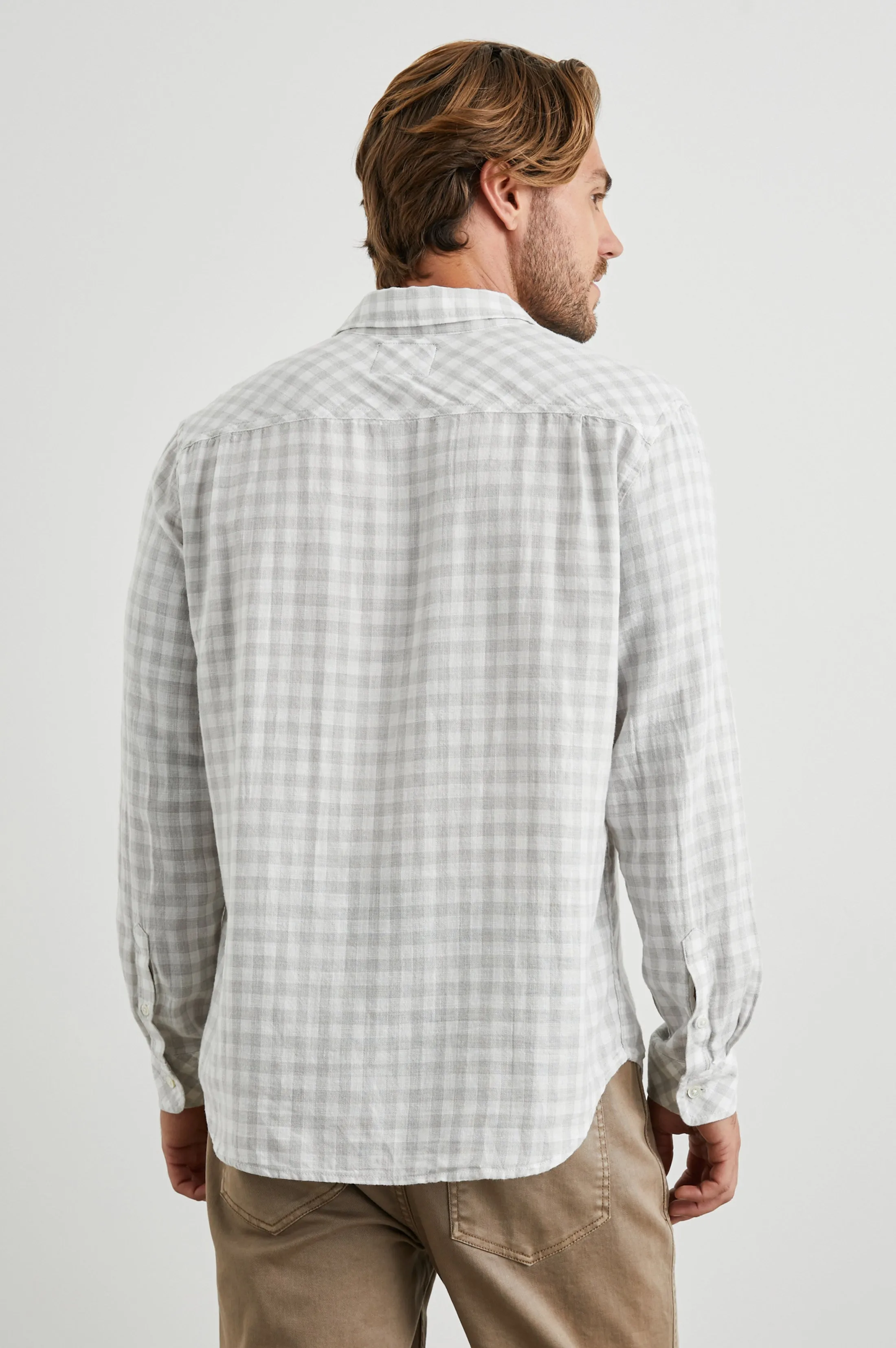 WYATT SHIRT - GREY GINGHAM MELANGE sold by Rails product image thumbnail 4