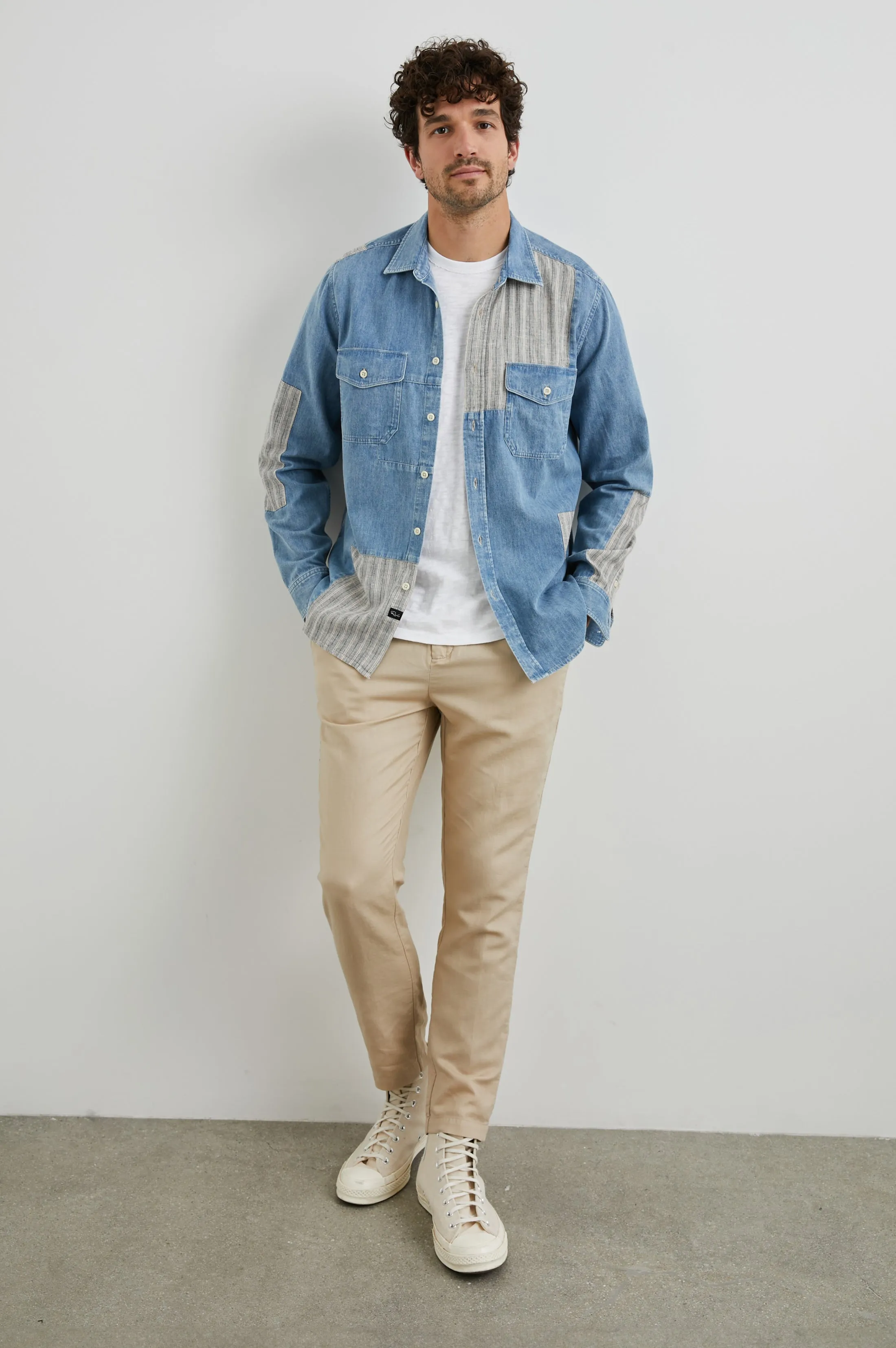 LARSEN SHIRT - MEDIUM INDIGO PATCHWORK sold by Rails product image thumbnail 3