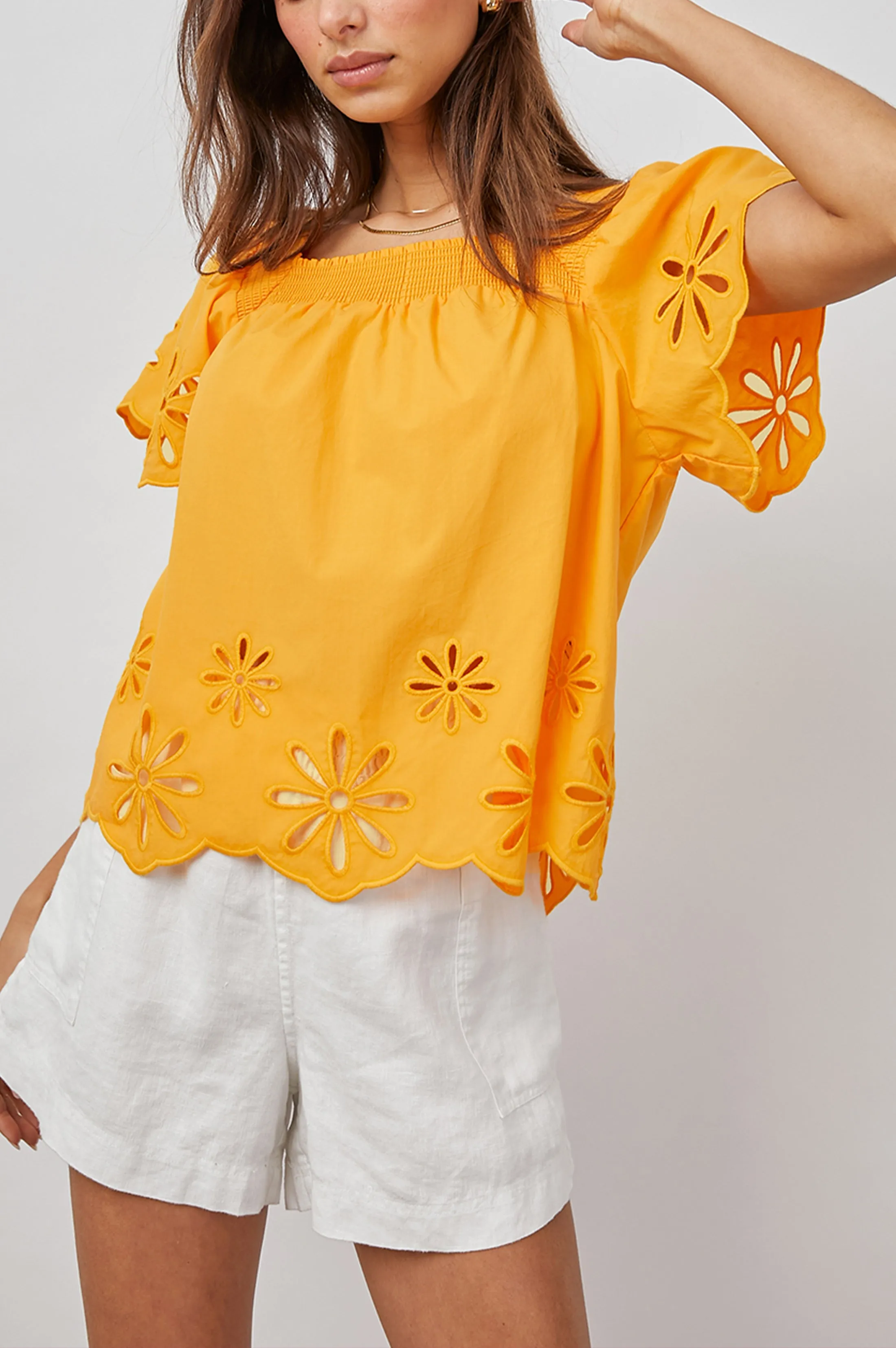 SONORA TOP - MARIGOLD EYELET sold by Rails