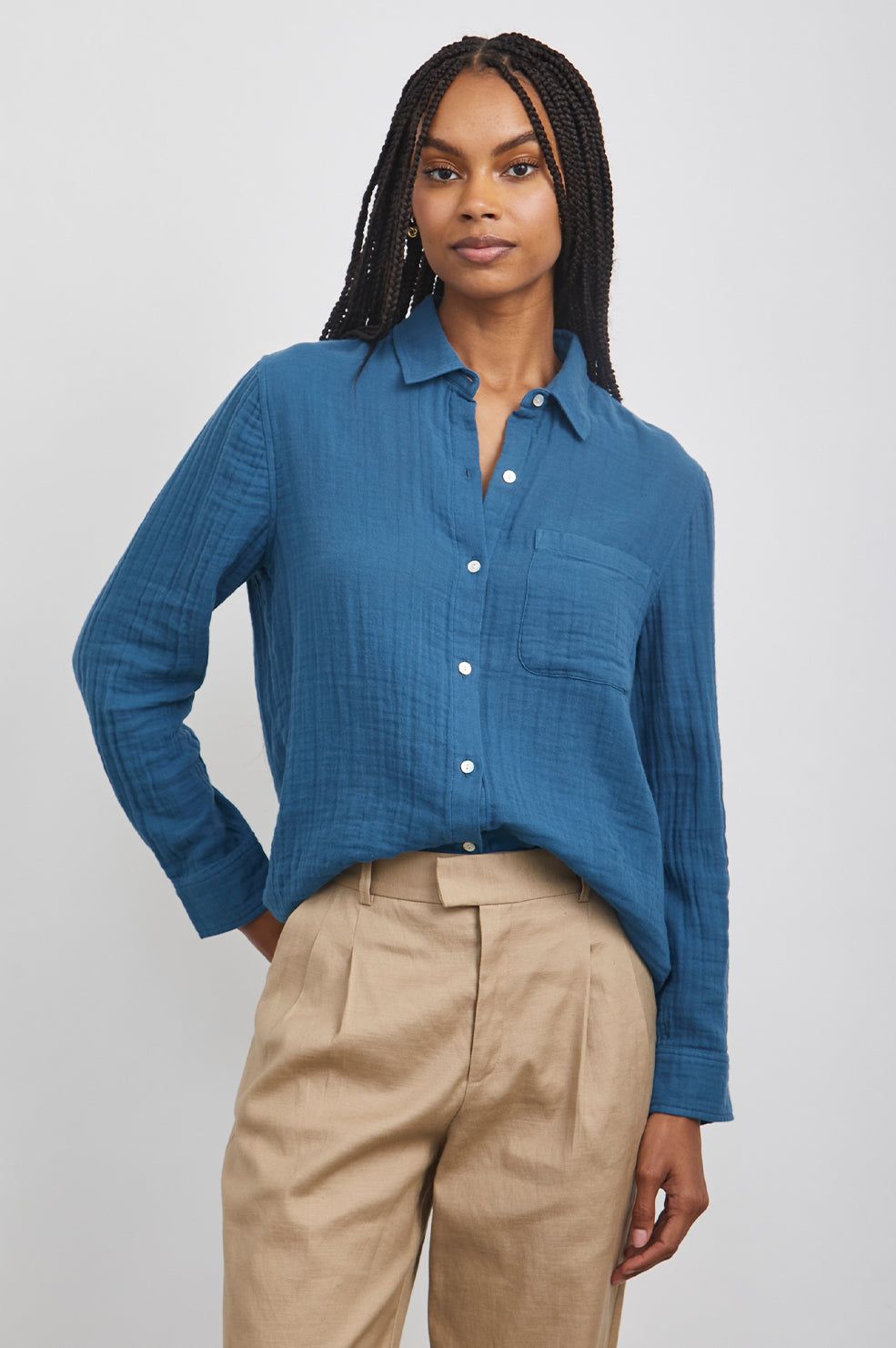 ELLIS SHIRT - DEEP SEA sold by Rails