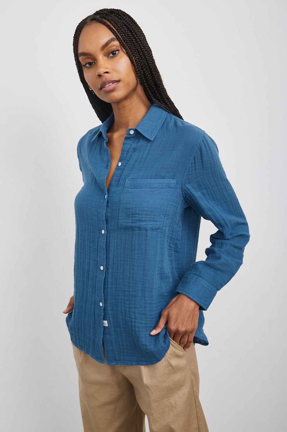 ELLIS SHIRT - DEEP SEA sold by Rails product image thumbnail 3