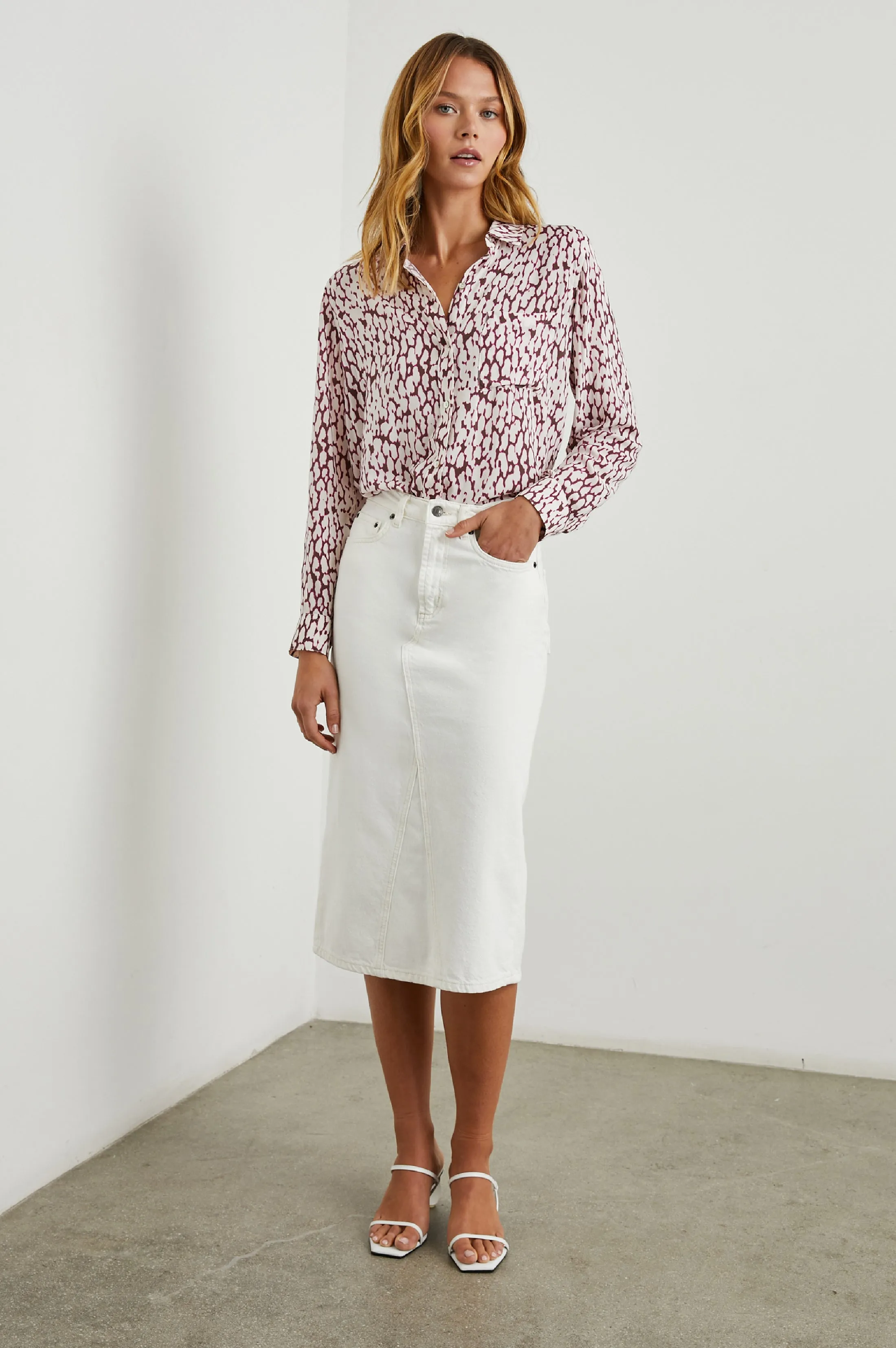 JOSEPHINE SHIRT - PINK STATIC LEOPARD sold by Rails product image thumbnail 3