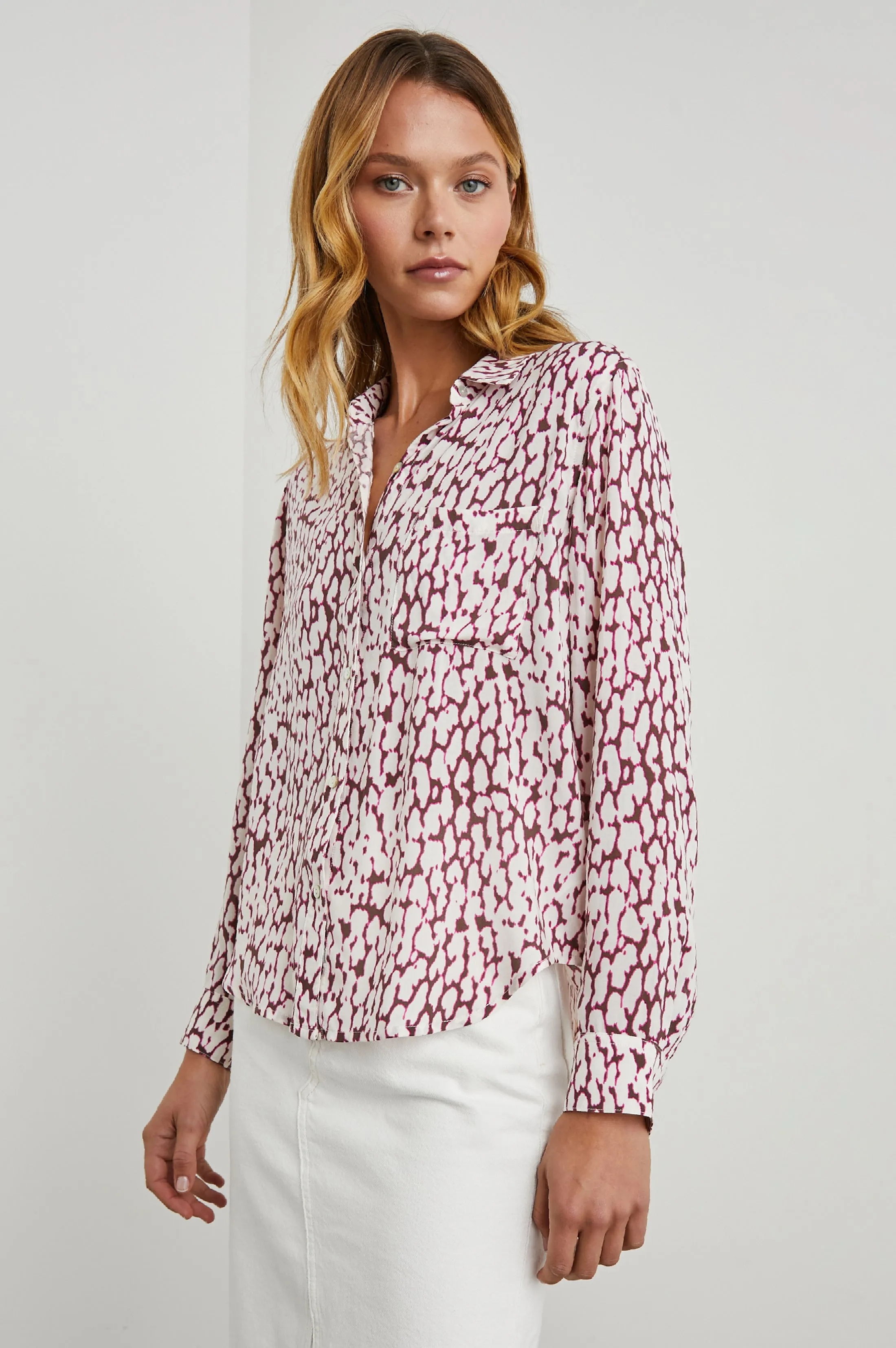JOSEPHINE SHIRT - PINK STATIC LEOPARD sold by Rails product image thumbnail 4
