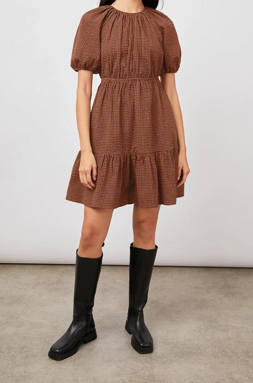 KHLOE DRESS - RUSSET GINGHAM sold by Rails