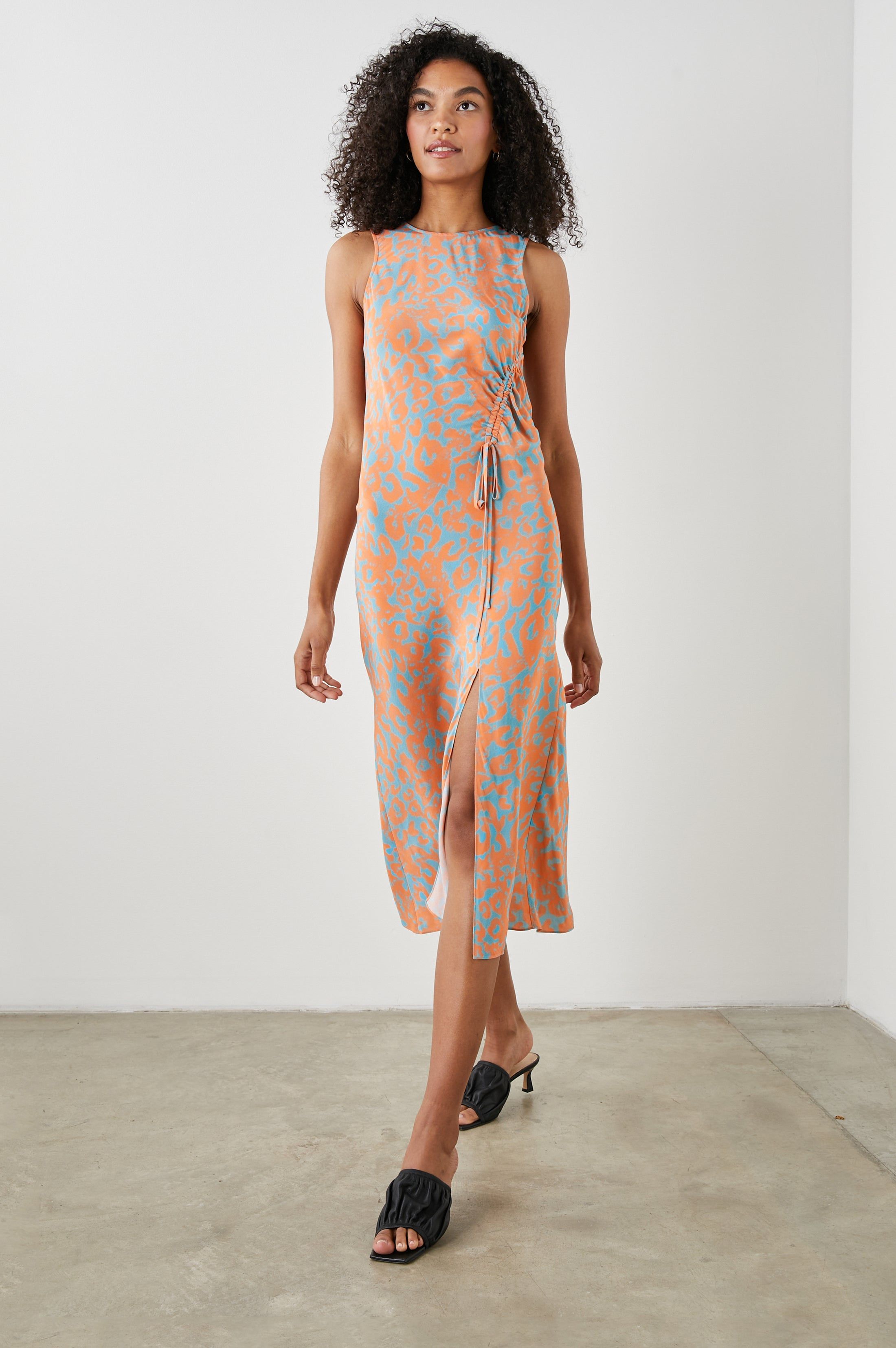 GABRIELLA DRESS - ORANGE DIFFUSED CHEETAH sold by Rails product image thumbnail 3