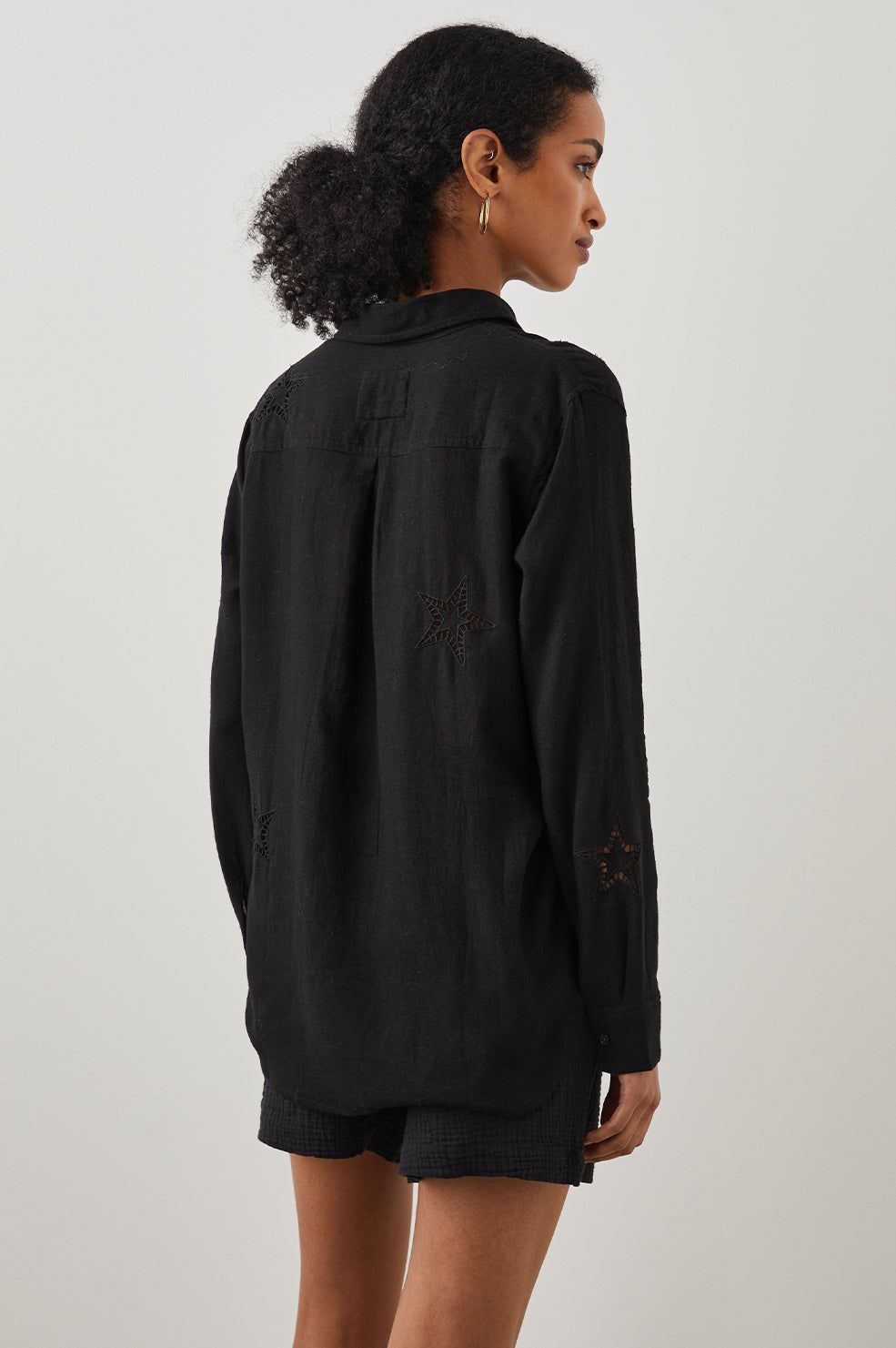 CHARLI SHIRT - BLACK EYELET STARS sold by Rails product image thumbnail 5