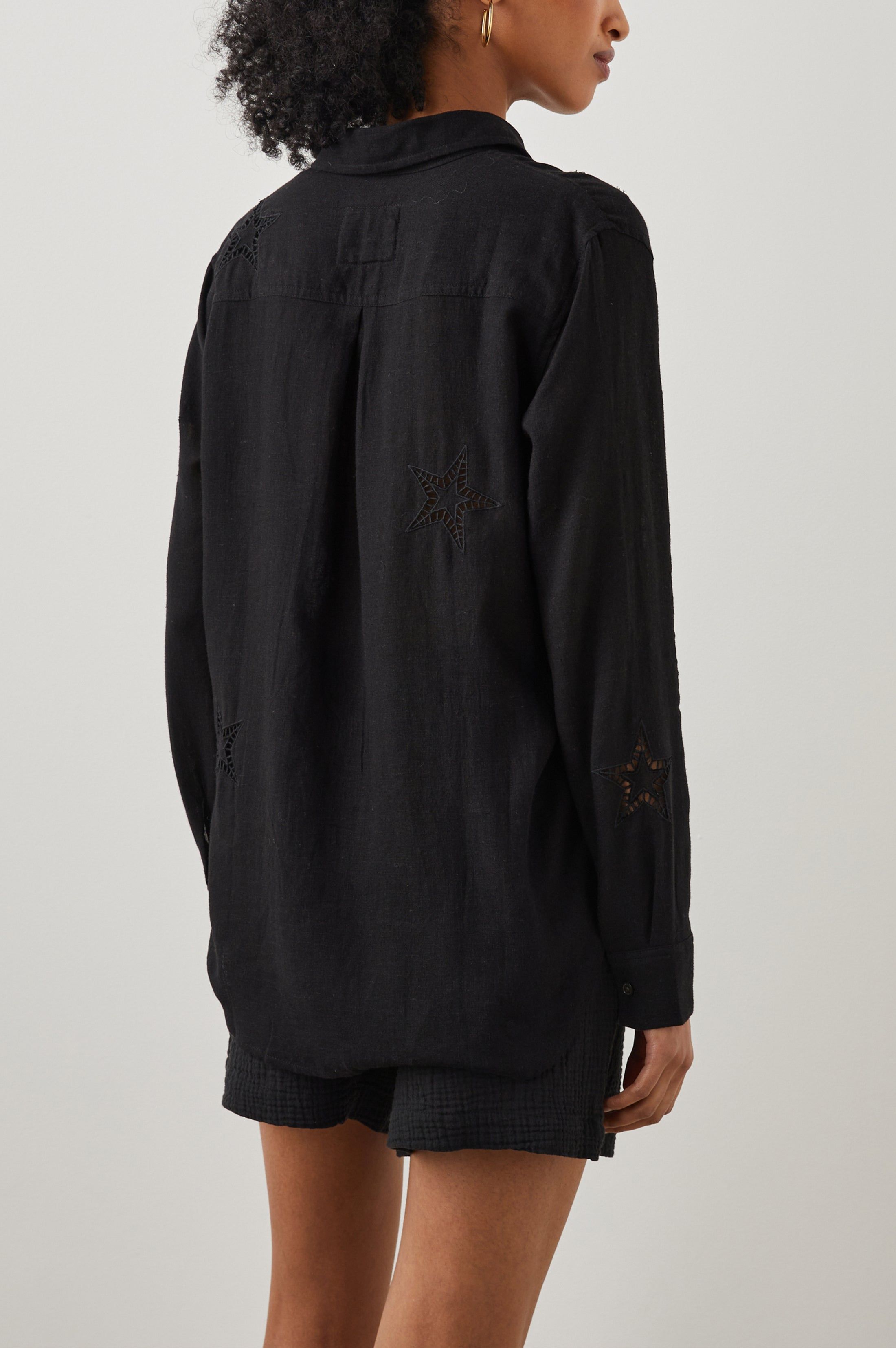 CHARLI SHIRT - BLACK EYELET STARS sold by Rails product image thumbnail 5