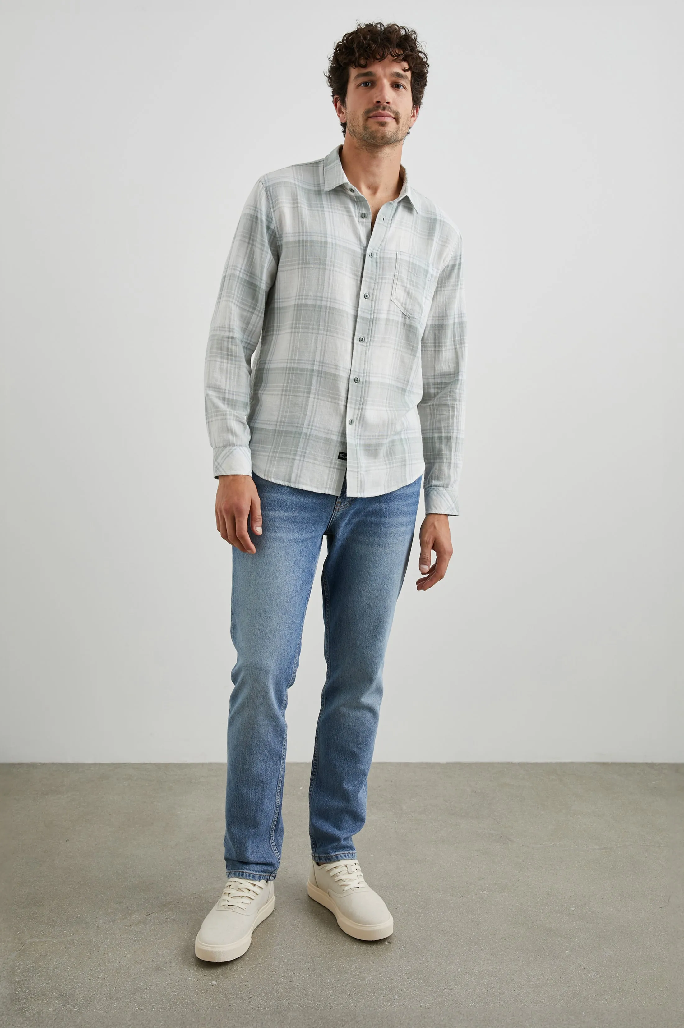 WYATT SHIRT - JADE CRYSTAL MELANGE sold by Rails product image thumbnail 3