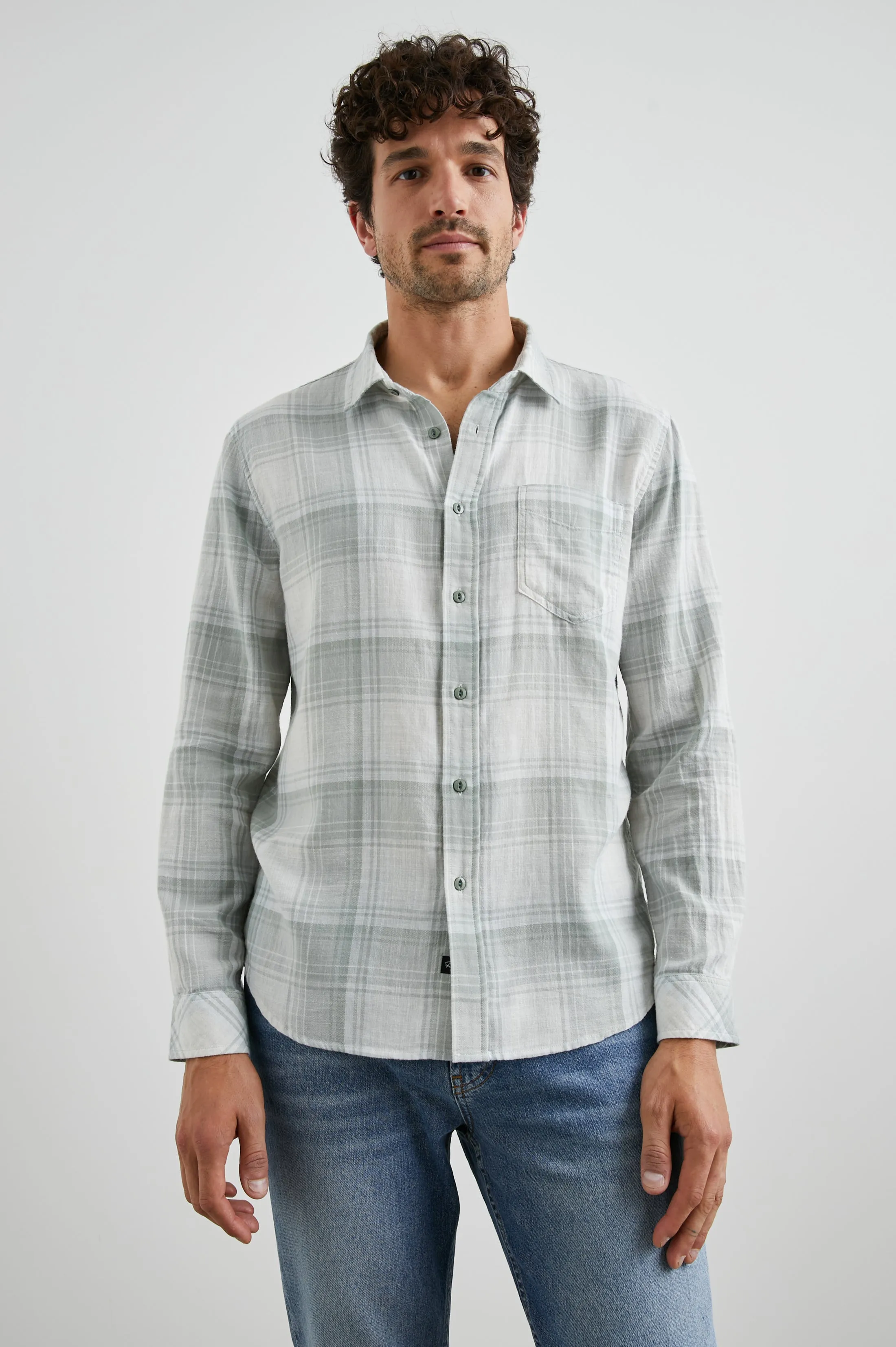 WYATT SHIRT - JADE CRYSTAL MELANGE sold by Rails