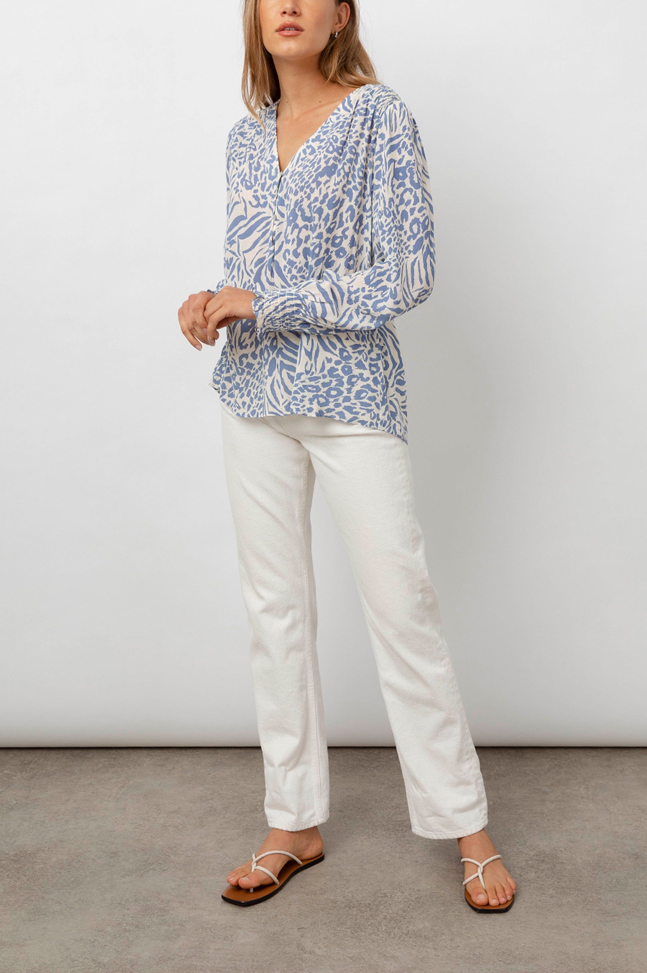 BRINLEY TOP - BLUE MIXED ANIMAL sold by Rails product image thumbnail 3