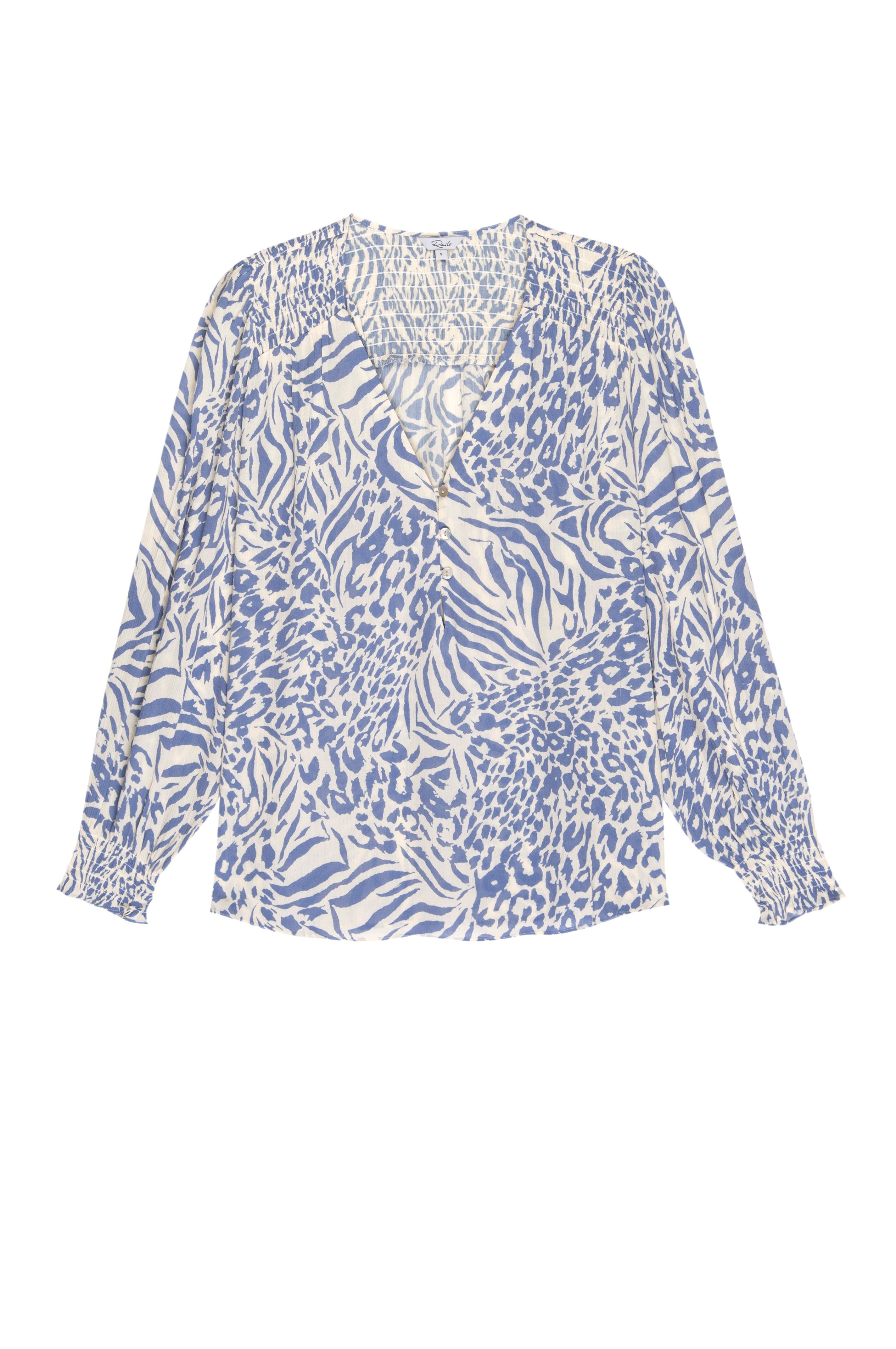 BRINLEY TOP - BLUE MIXED ANIMAL sold by Rails product image thumbnail 6