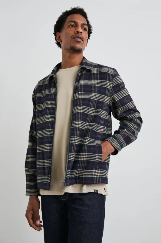 JAQUE SHIRT JACKET - GILDED NAVY CRIMSON sold by Rails
